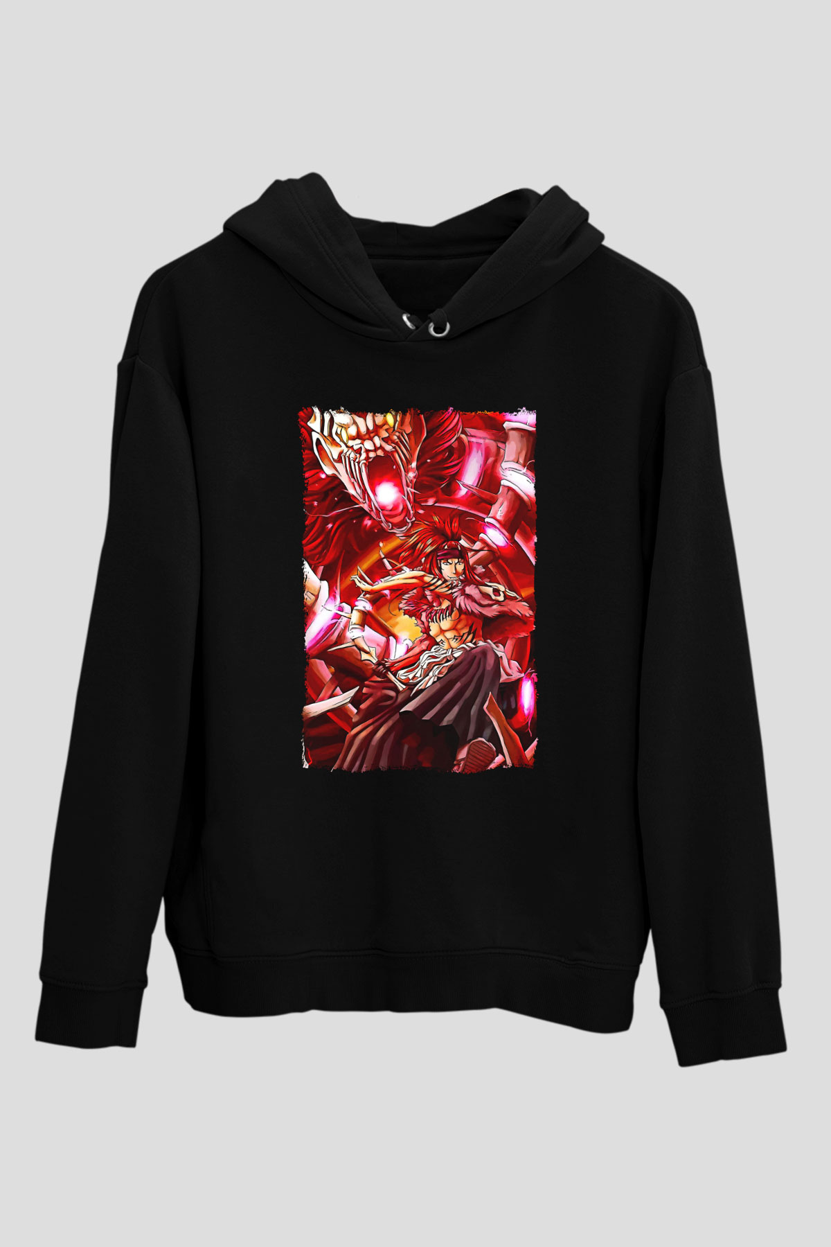 Bleach Baskılı Unisex Siyah Hoodie