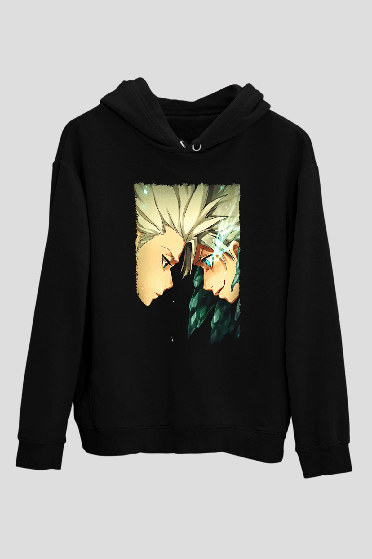 Bleach Baskılı Unisex Siyah Hoodie