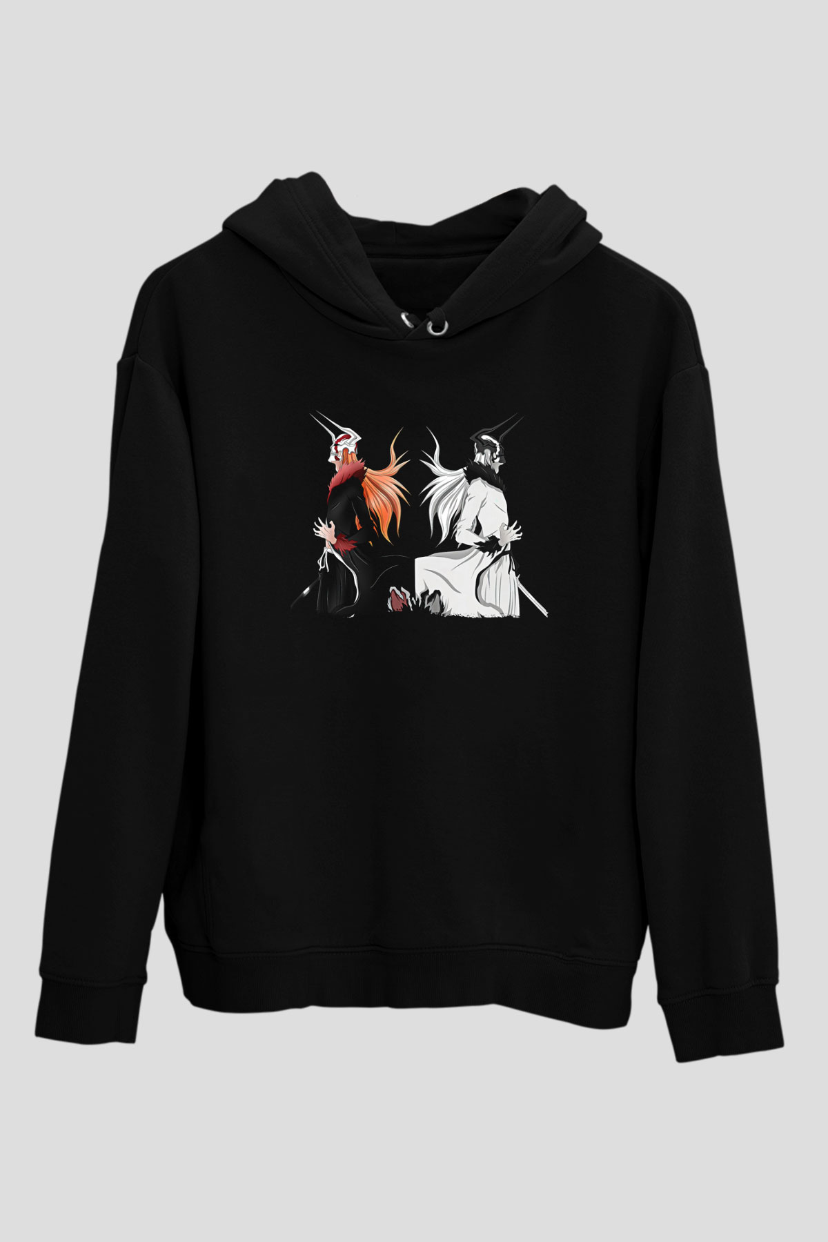 Bleach Baskılı Unisex Siyah Hoodie