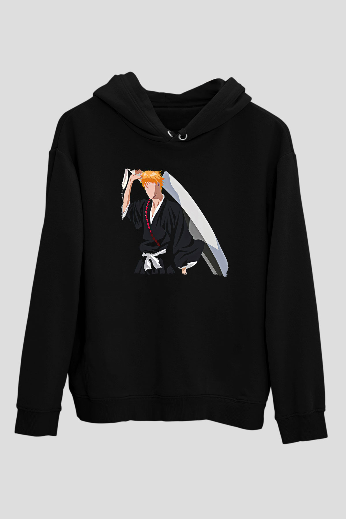Bleach Baskılı Unisex Siyah Hoodie