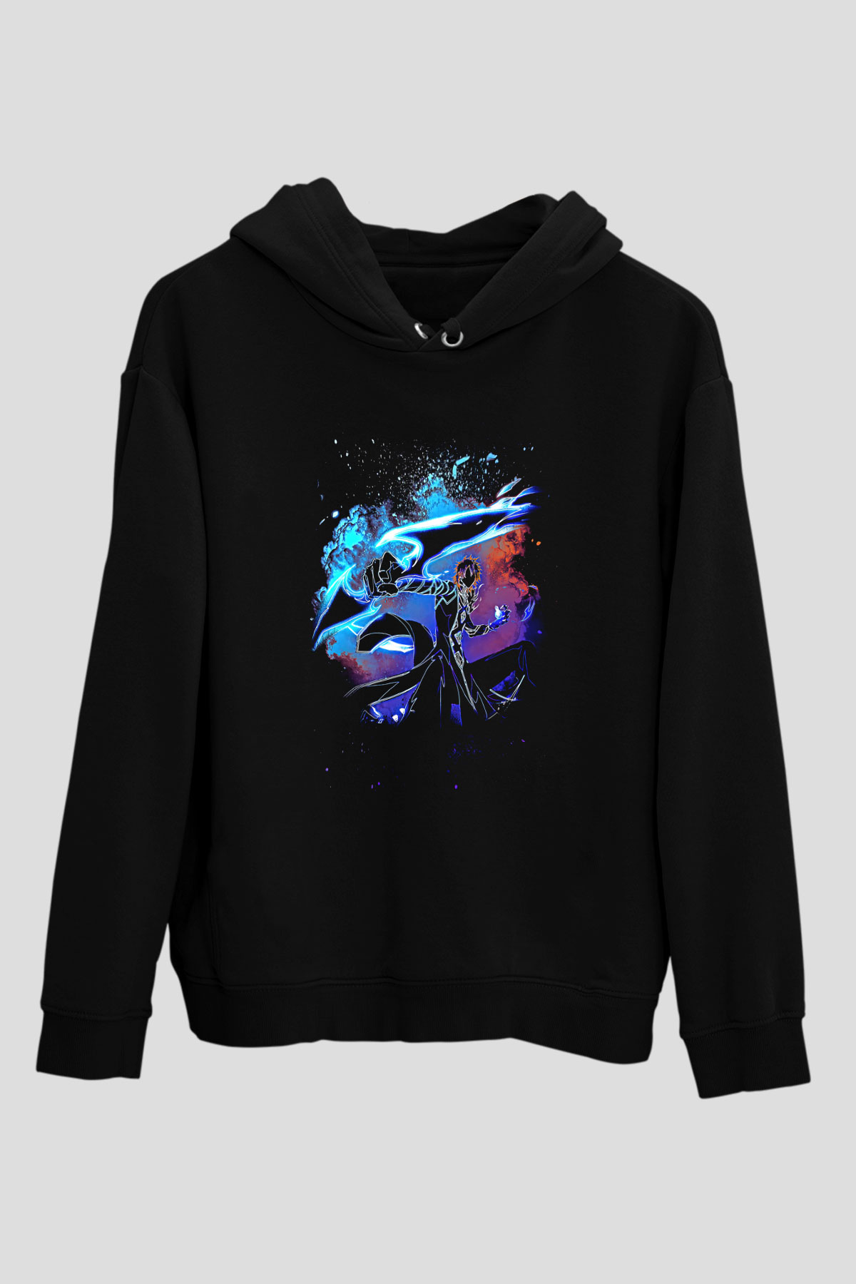 Bleach Baskılı Unisex Siyah Hoodie