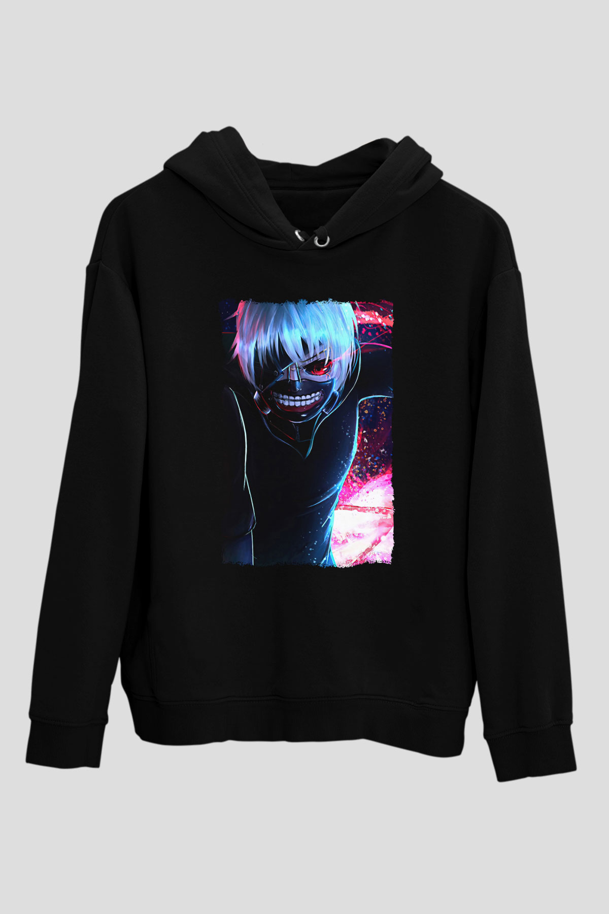 Bleach Baskılı Unisex Siyah Hoodie