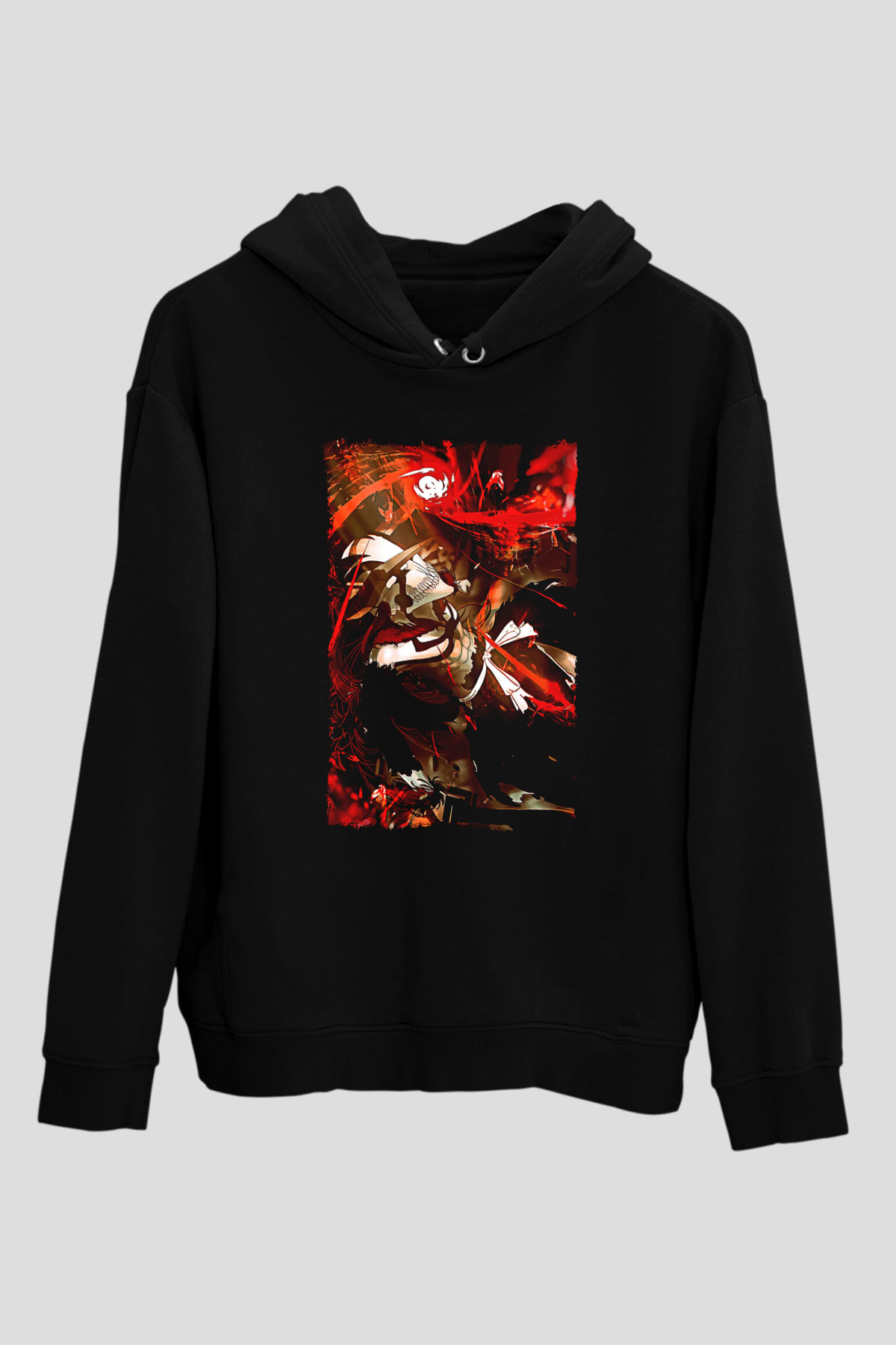 Bleach Baskılı Unisex Siyah Hoodie