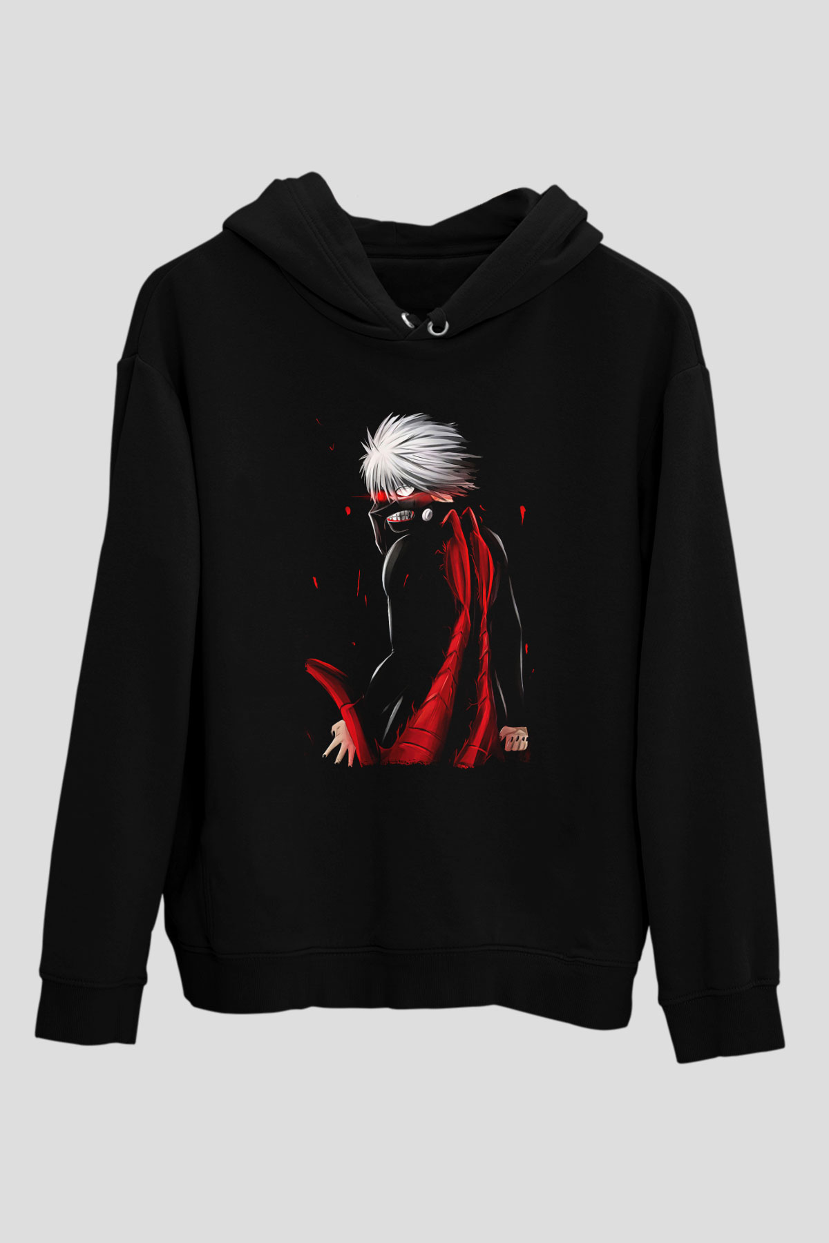 Bleach Baskılı Unisex Siyah Hoodie