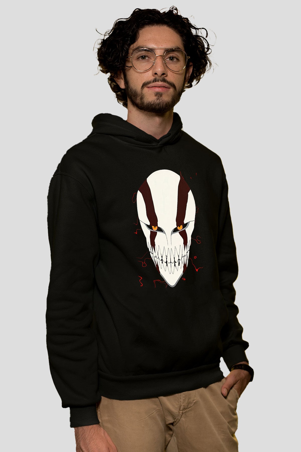 Bleach Baskılı Unisex Siyah Hoodie