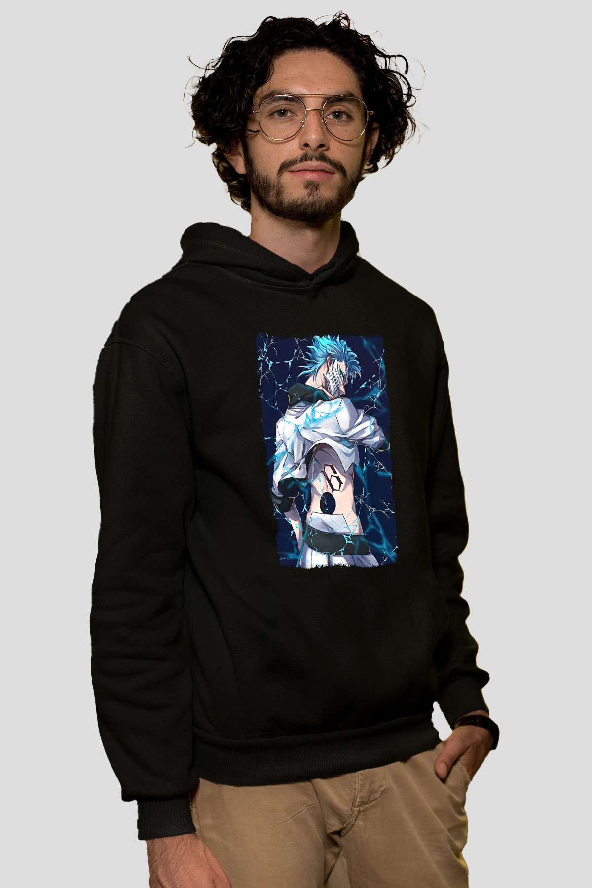 Bleach Baskılı Unisex Siyah Hoodie
