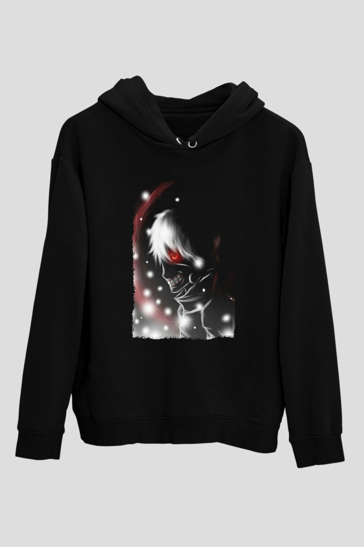 Bleach Baskılı Unisex Siyah Hoodie