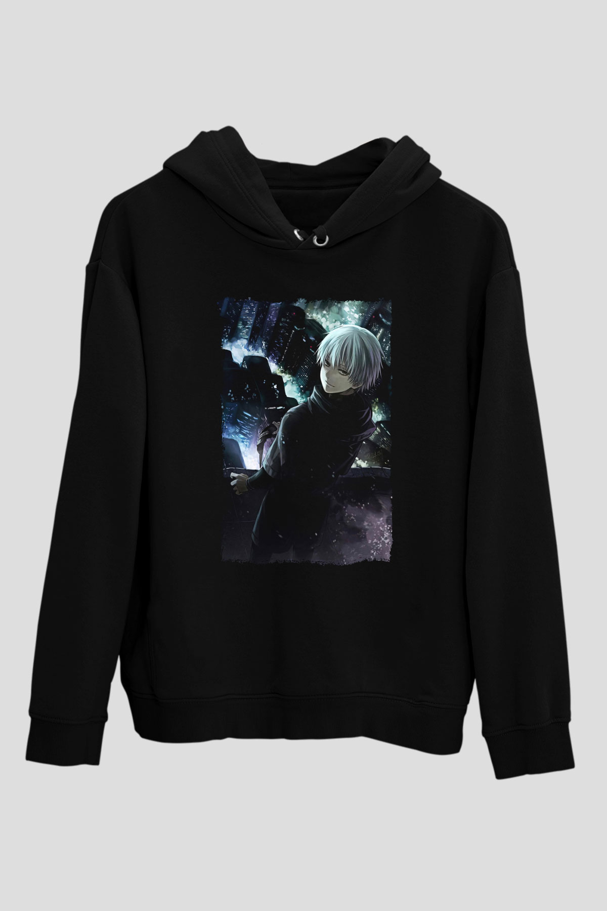 Bleach Baskılı Unisex Siyah Hoodie
