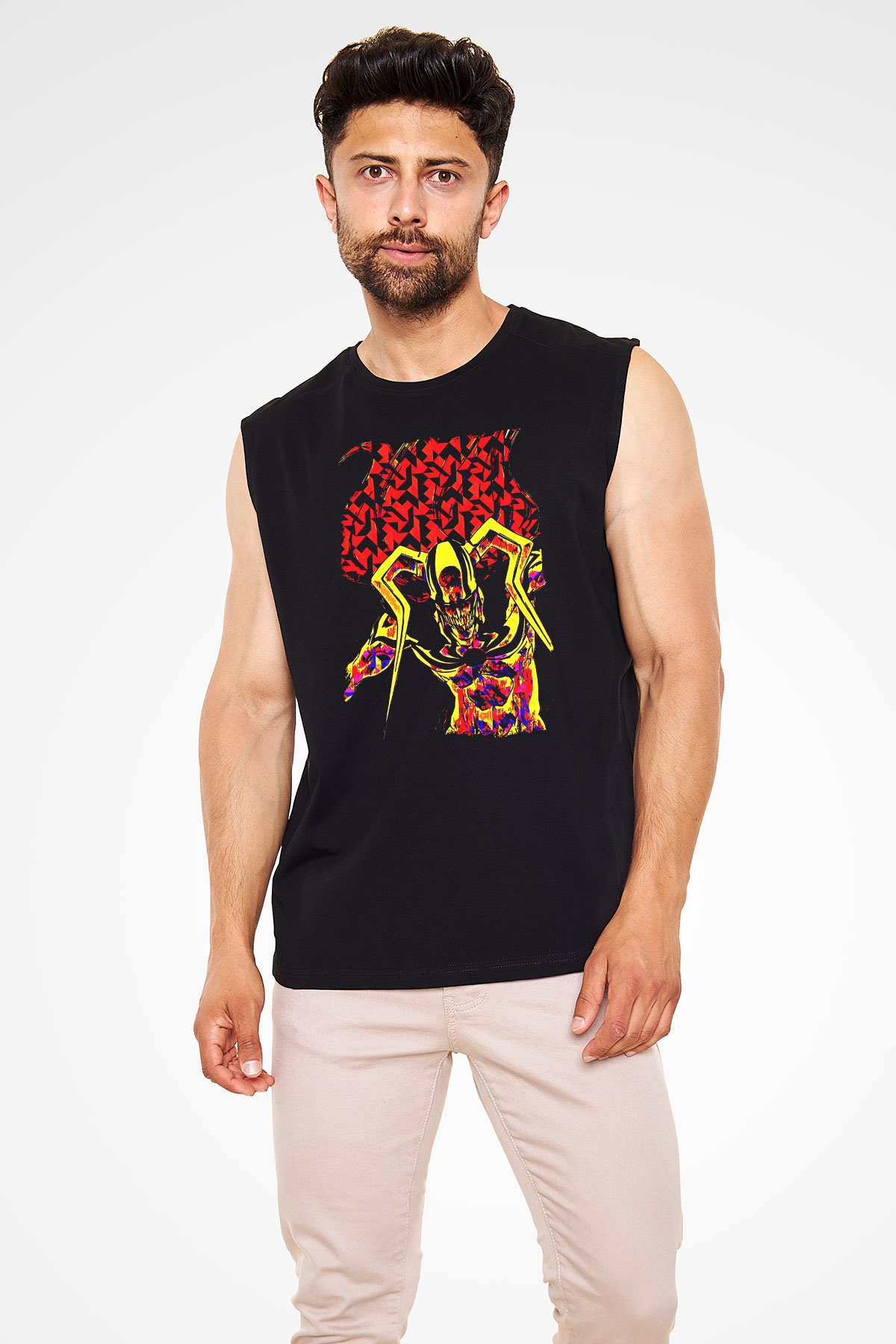 Bleach Baskılı Unisex Siyah Kolsuz Tişört - Tshirt