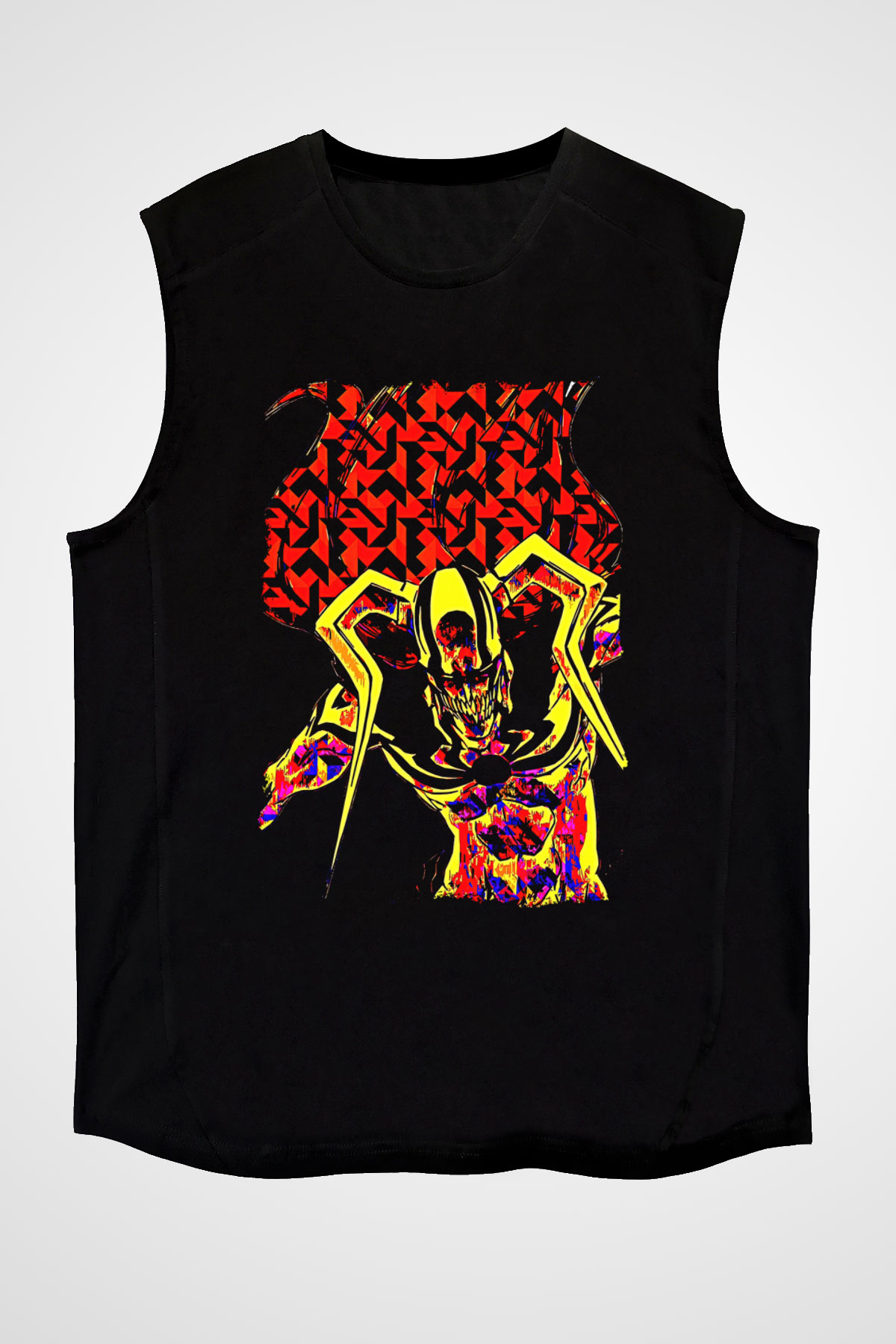 Bleach Baskılı Unisex Siyah Kolsuz Tişört - Tshirt