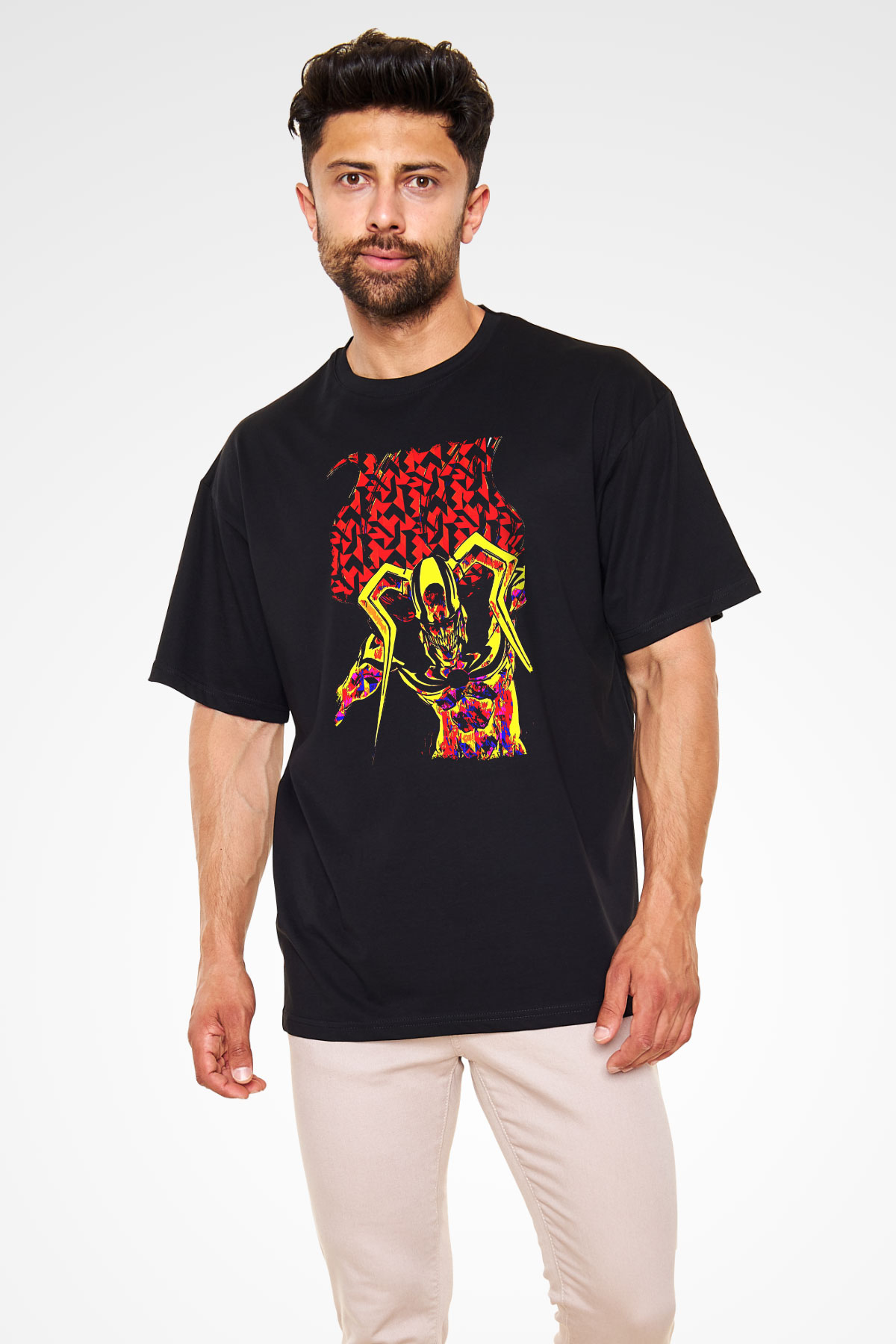 Bleach Baskılı Unisex Siyah Oversize Tişört - Tshirt