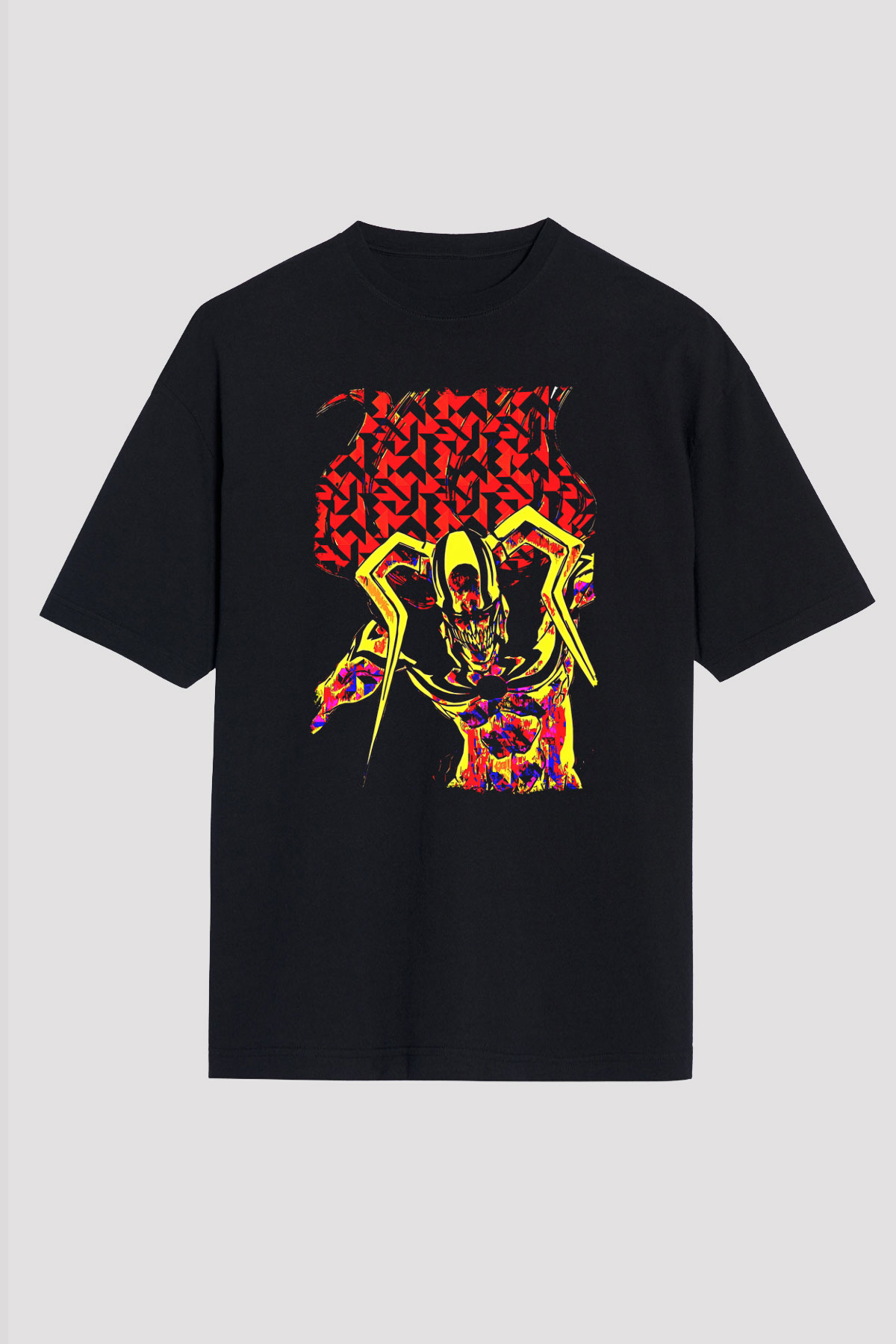 Bleach Baskılı Unisex Siyah Oversize Tişört - Tshirt