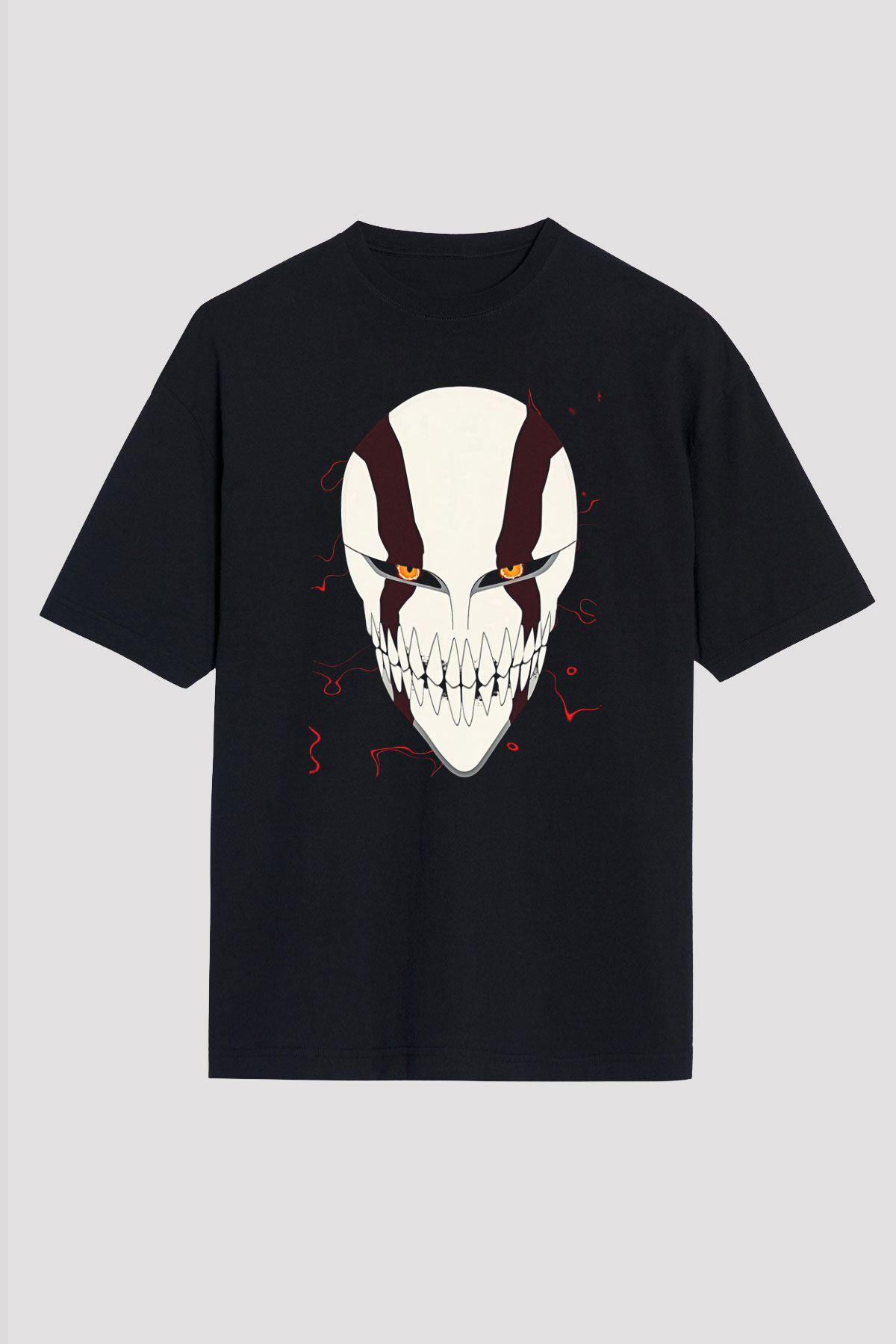 Bleach Baskılı Unisex Siyah Oversize Tişört - Tshirt