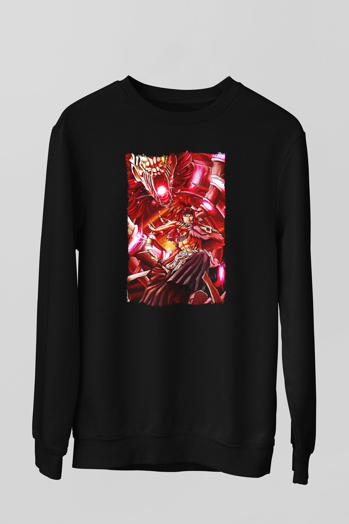 Bleach Baskılı Unisex Siyah Sweatshirt