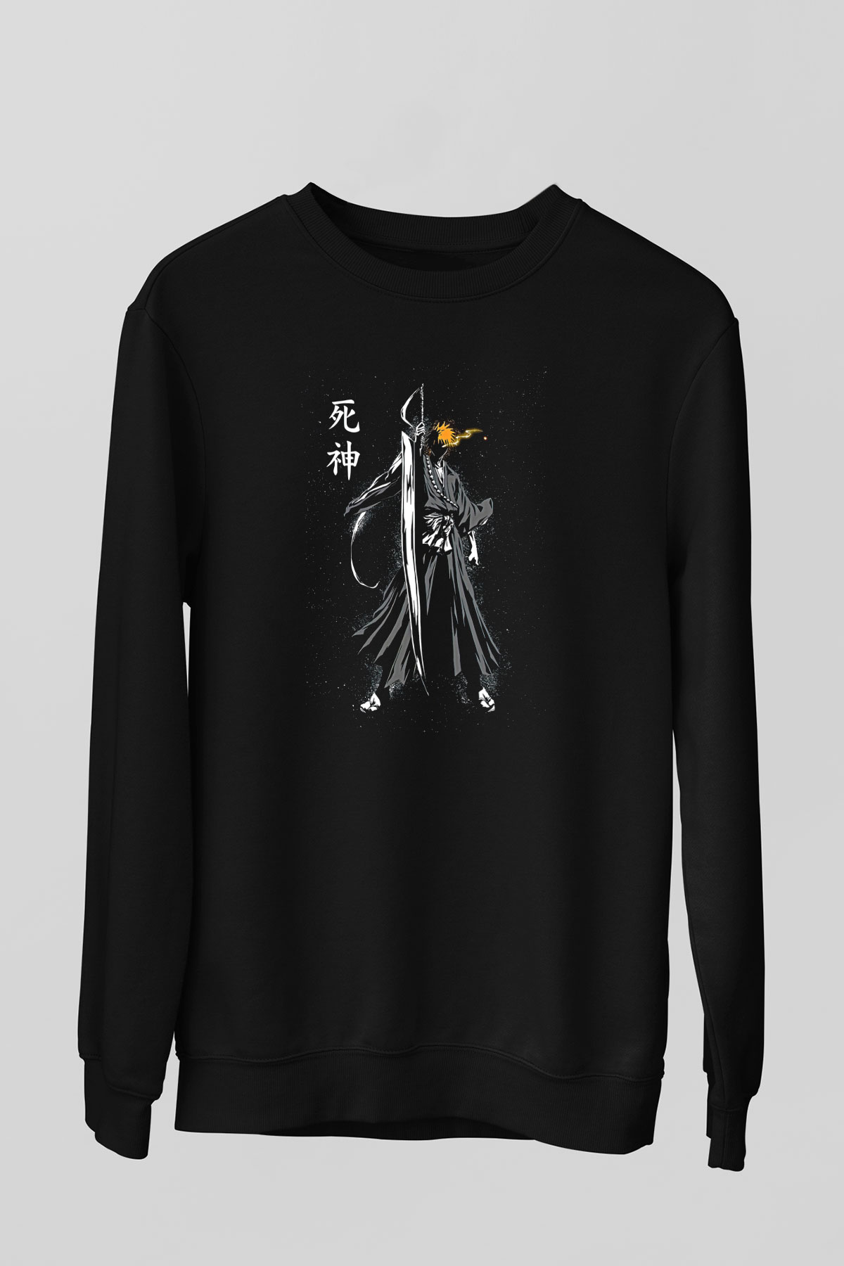 Bleach Baskılı Unisex Siyah Sweatshirt