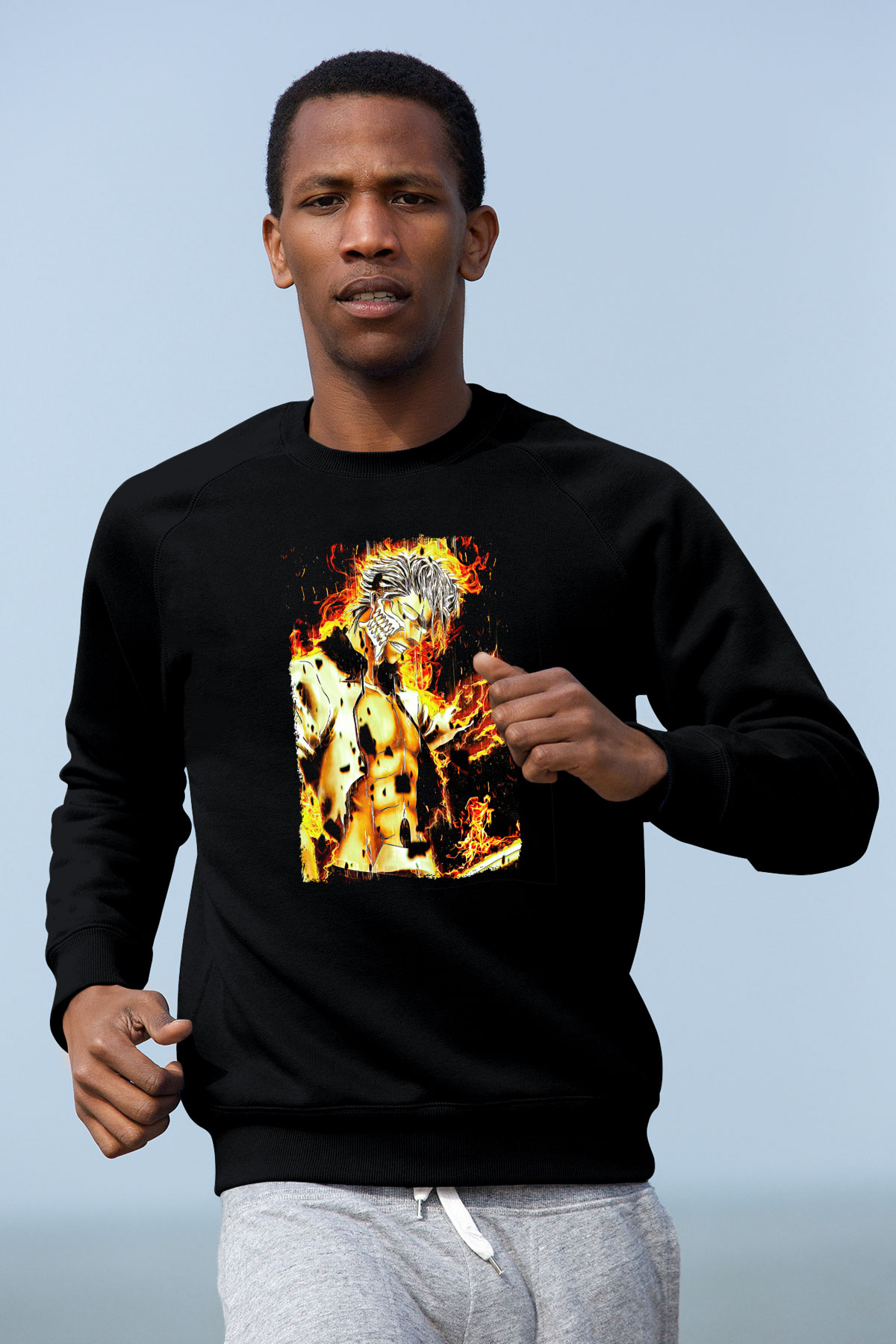 Bleach Baskılı Unisex Siyah Sweatshirt