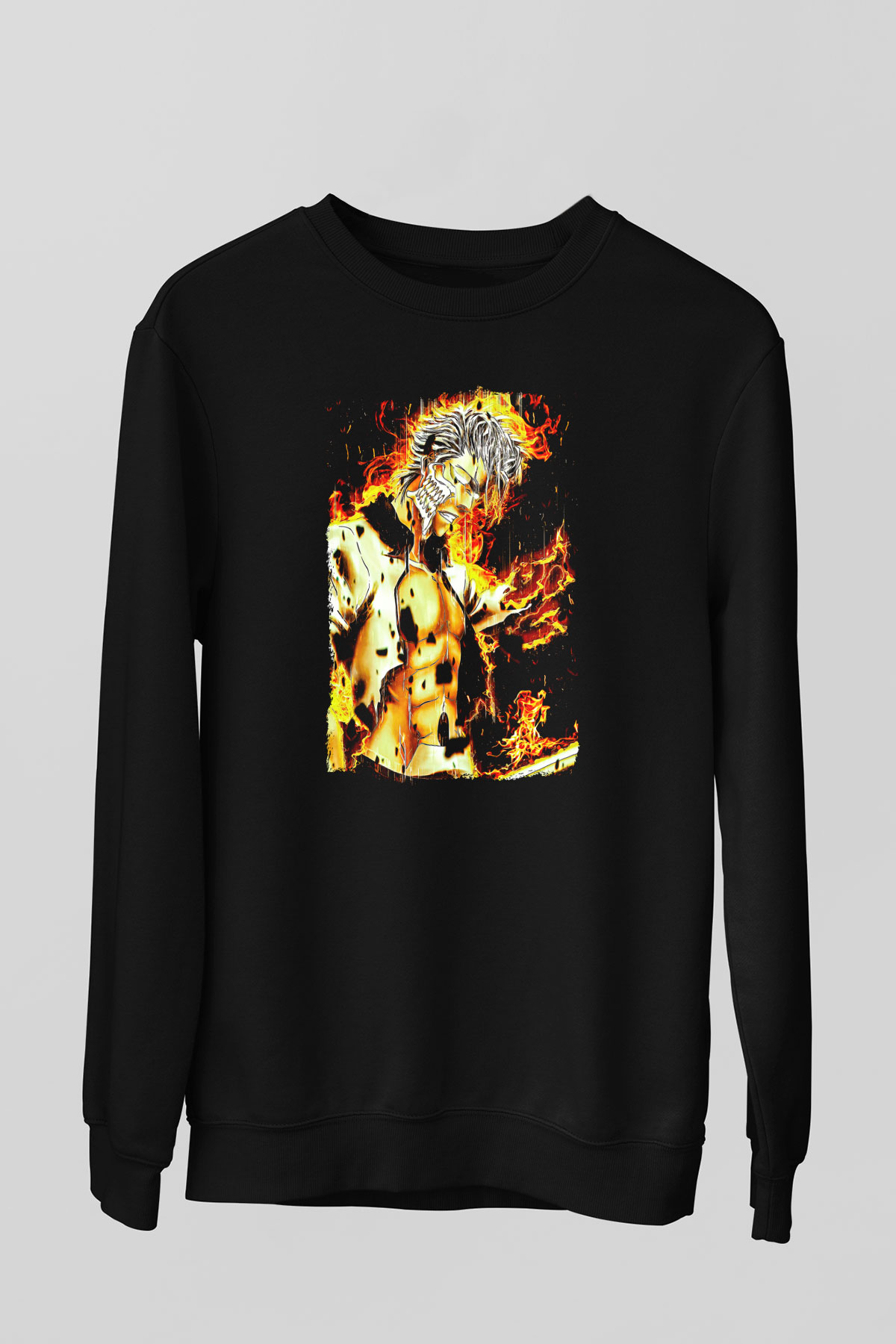 Bleach Baskılı Unisex Siyah Sweatshirt