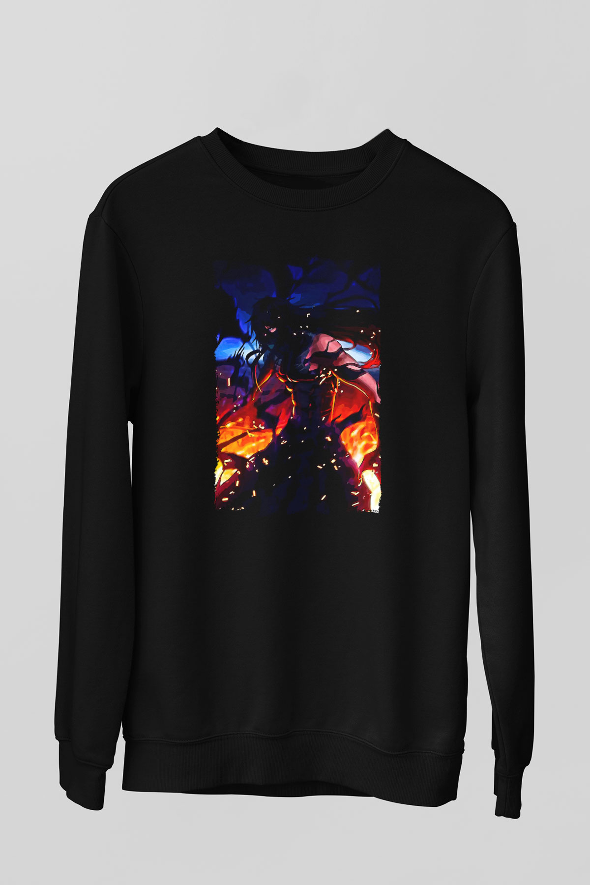 Bleach Baskılı Unisex Siyah Sweatshirt
