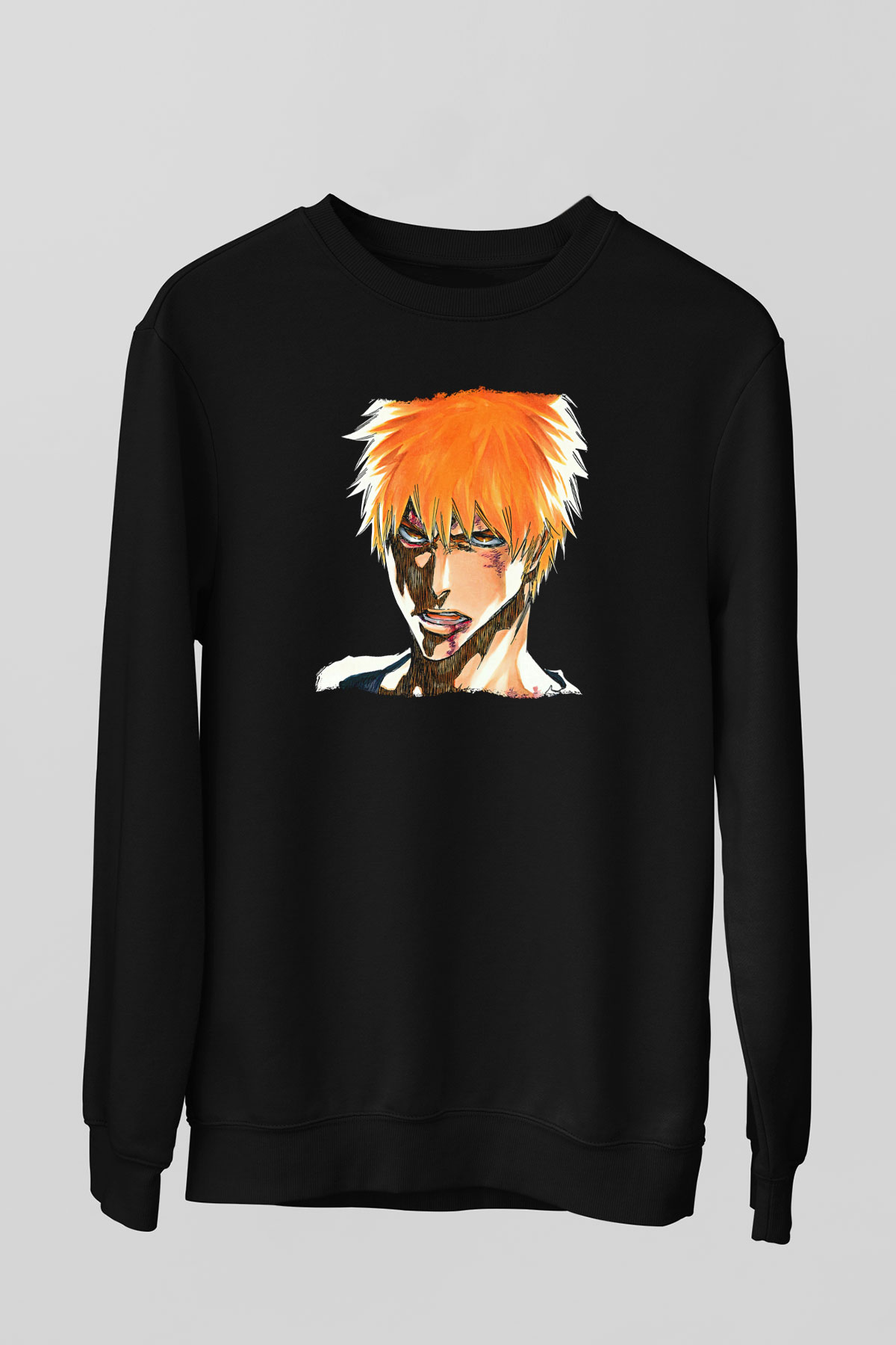 Bleach Baskılı Unisex Siyah Sweatshirt