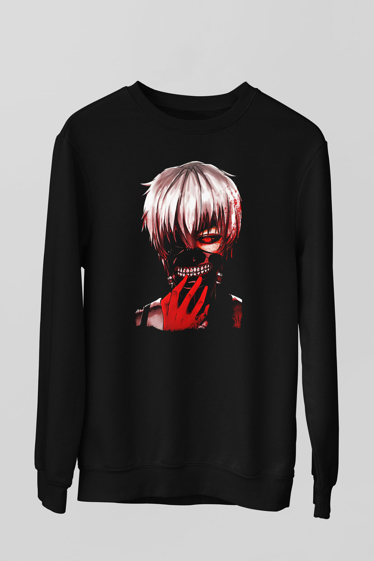 Bleach Baskılı Unisex Siyah Sweatshirt