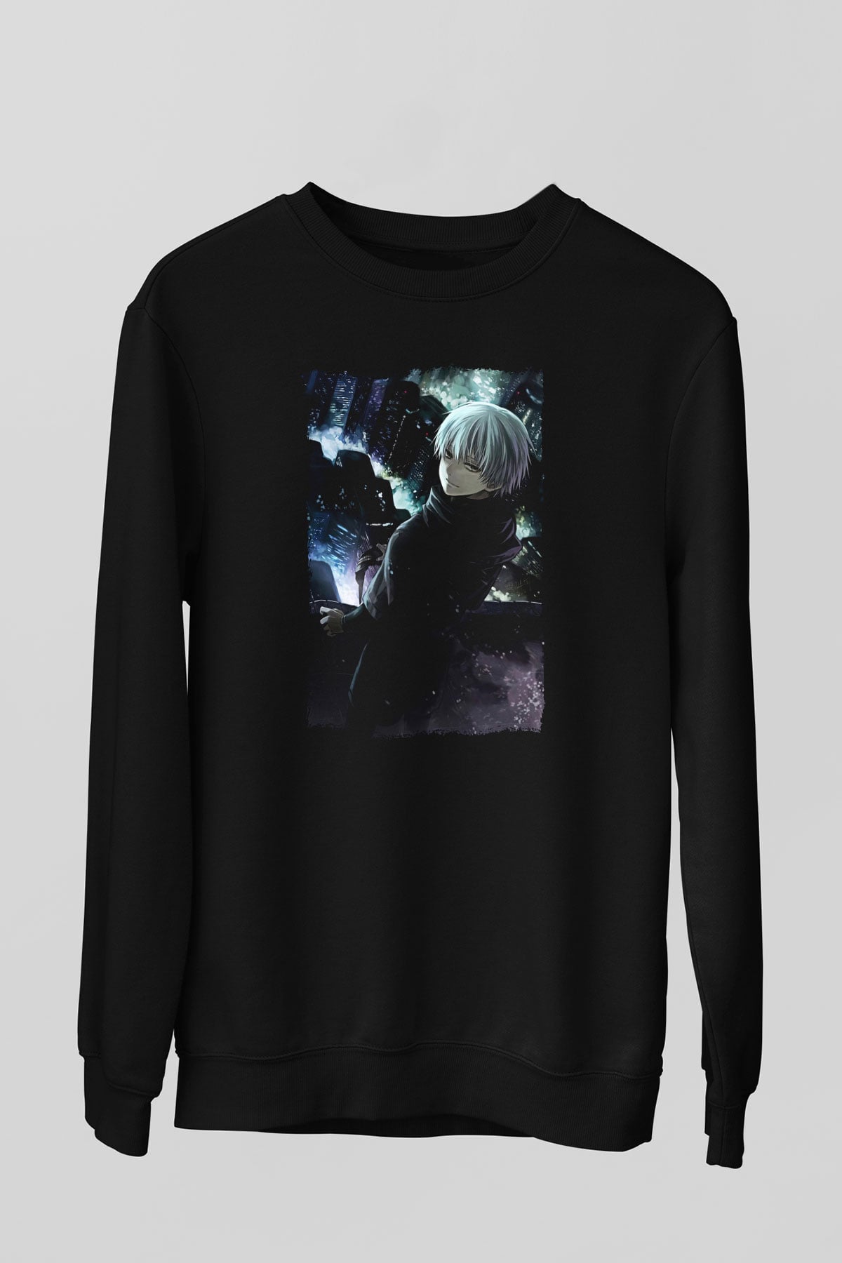 Bleach Baskılı Unisex Siyah Sweatshirt