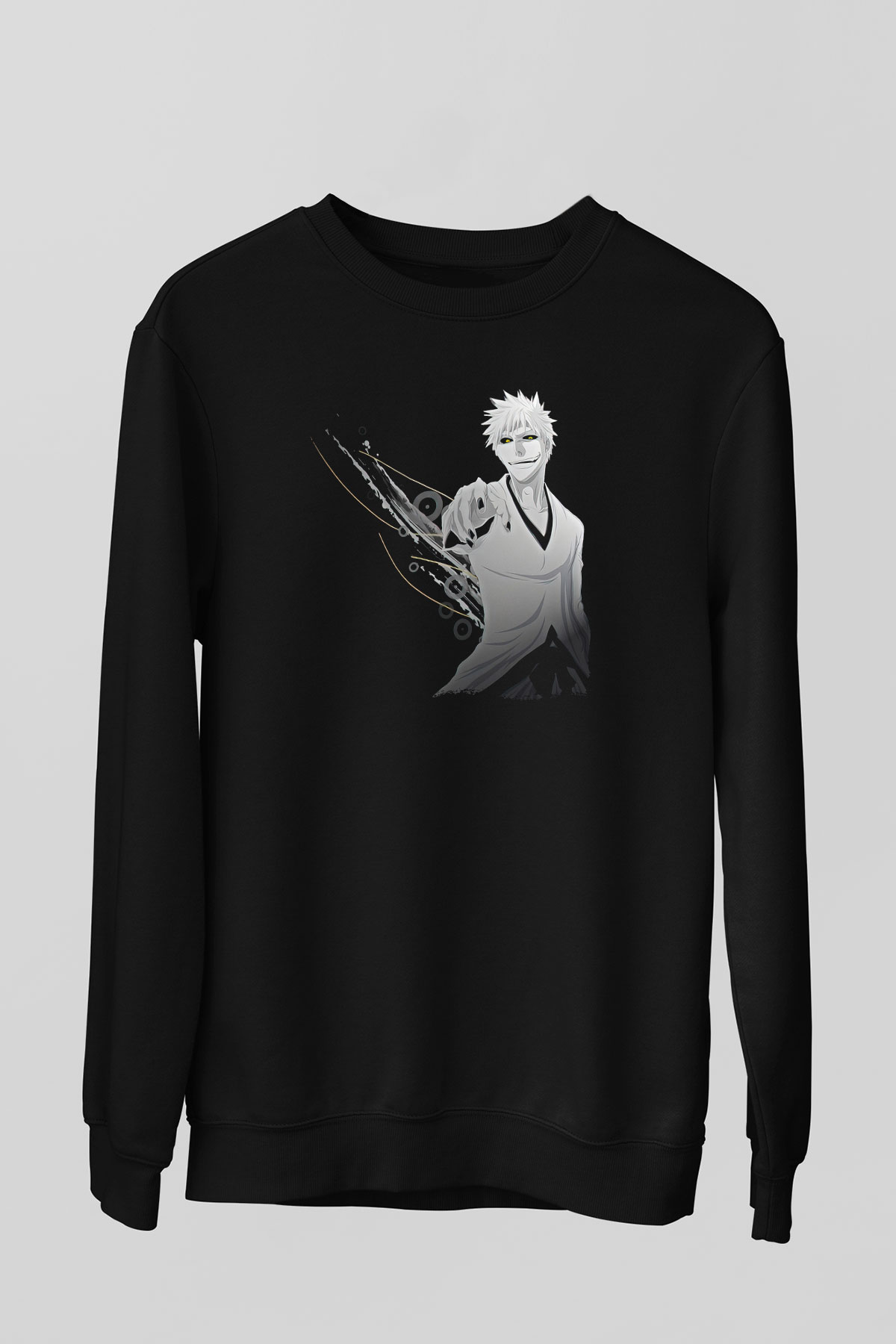 Bleach Baskılı Unisex Siyah Sweatshirt