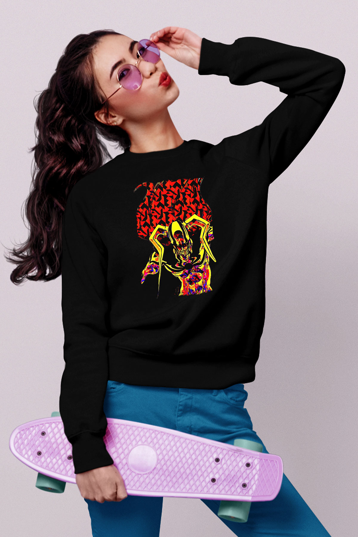Bleach Baskılı Unisex Siyah Sweatshirt