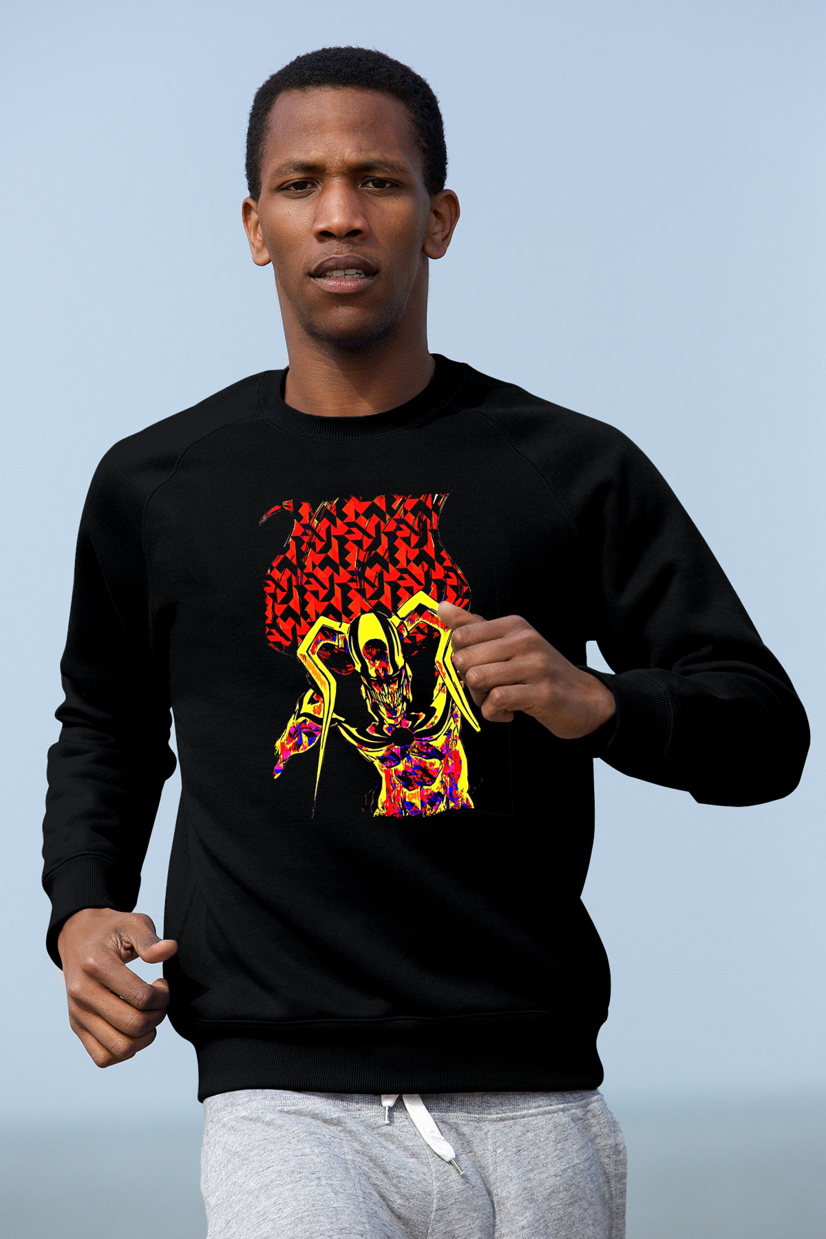 Bleach Baskılı Unisex Siyah Sweatshirt