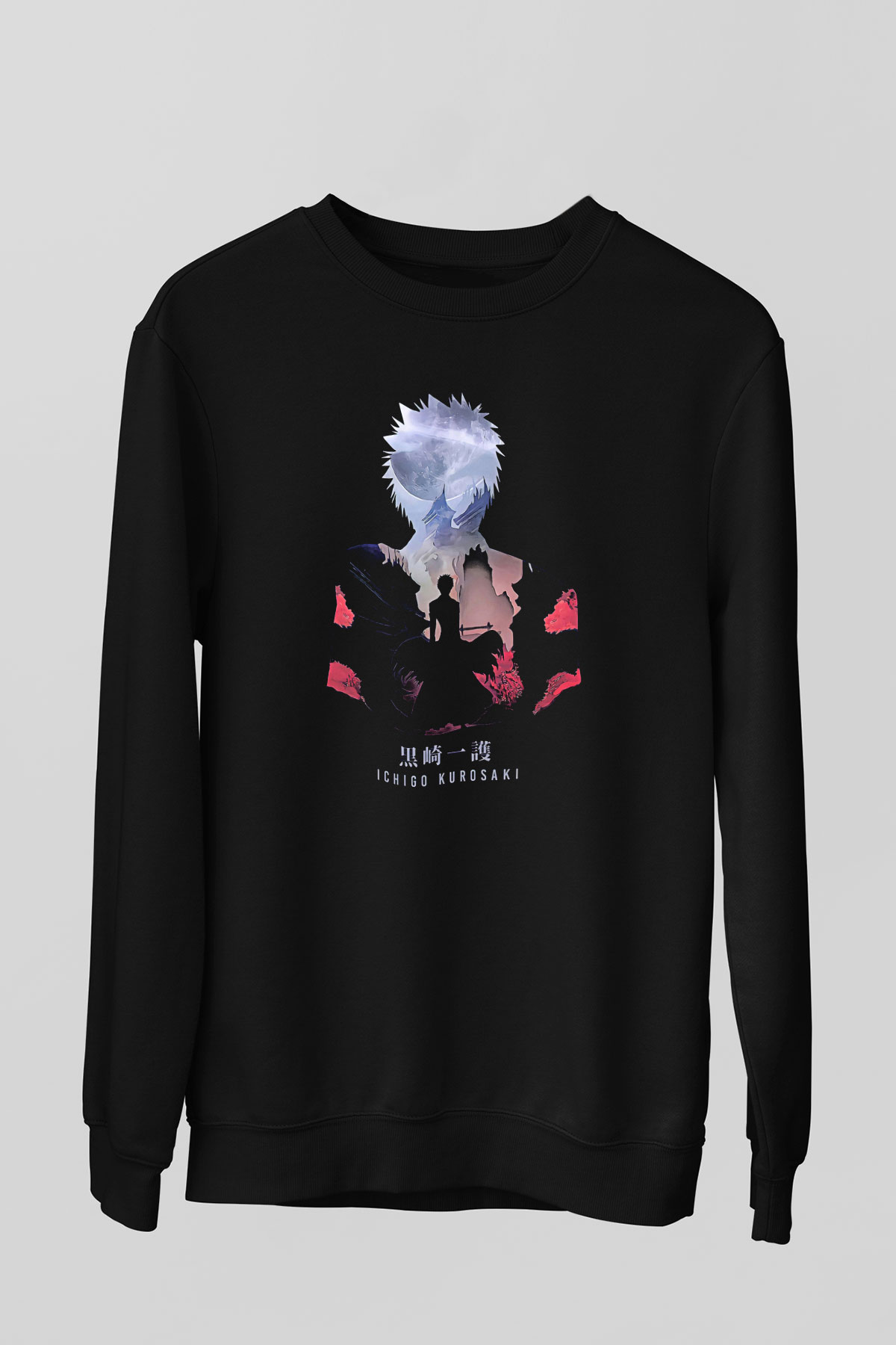Bleach Baskılı Unisex Siyah Sweatshirt