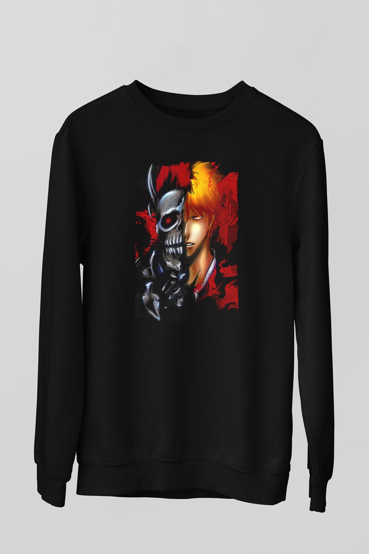 Bleach Baskılı Unisex Siyah Sweatshirt