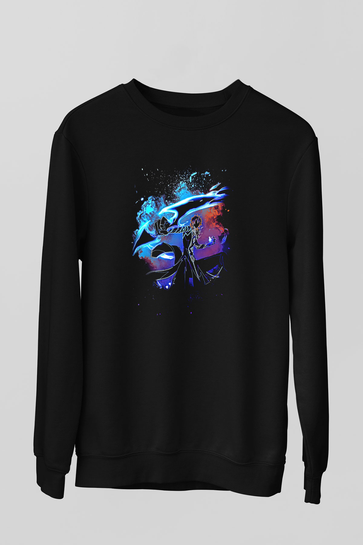 Bleach Baskılı Unisex Siyah Sweatshirt