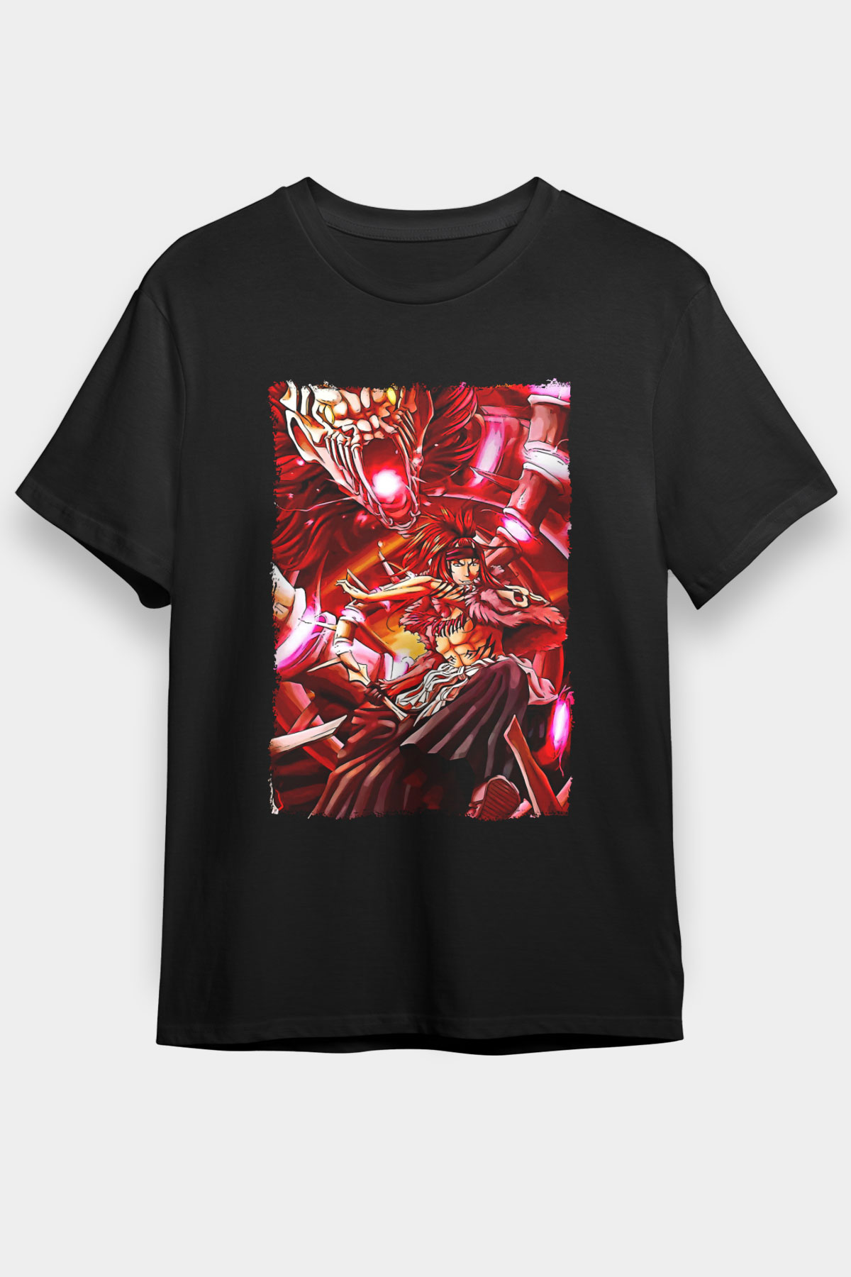 Bleach Baskılı Unisex Siyah Tişört - Tshirt