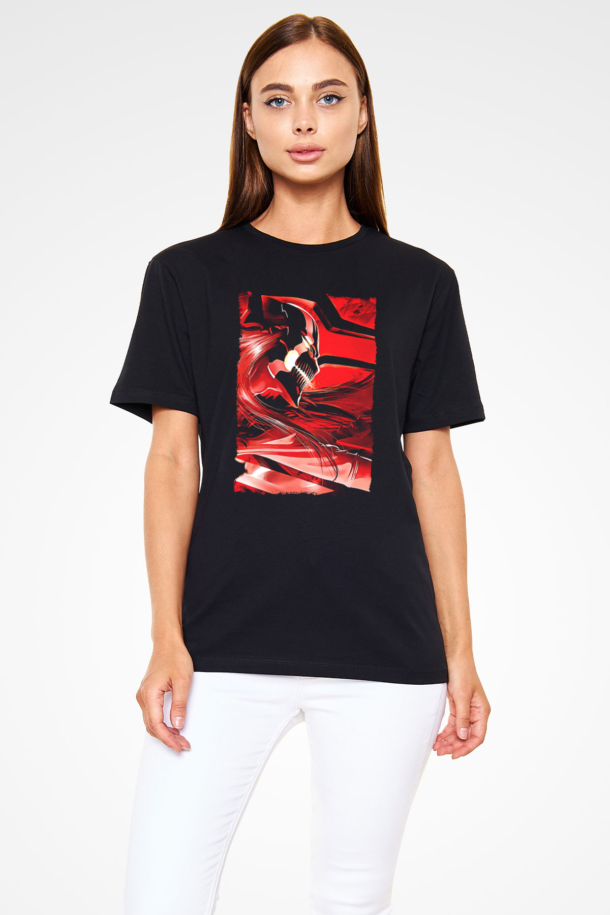 Bleach Baskılı Unisex Siyah Tişört - Tshirt
