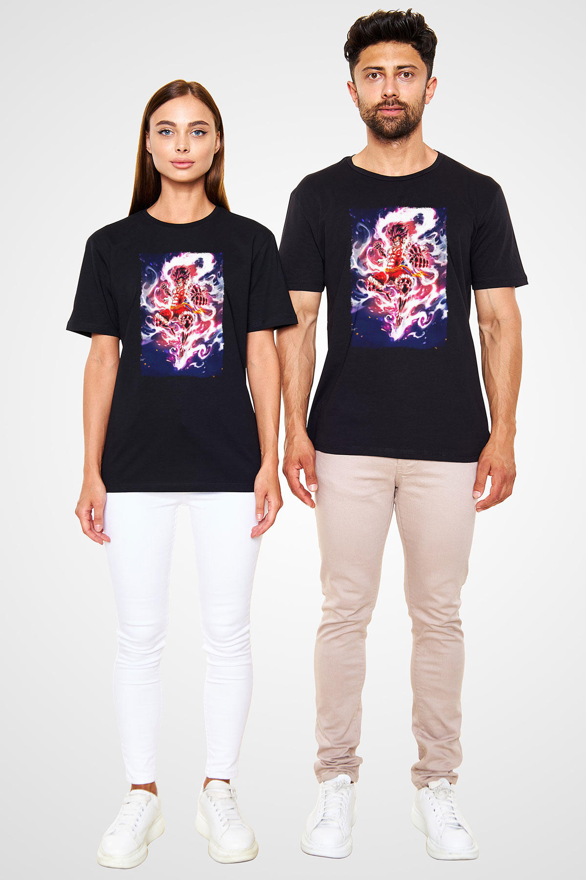 Bleach Baskılı Unisex Siyah Tişört - Tshirt