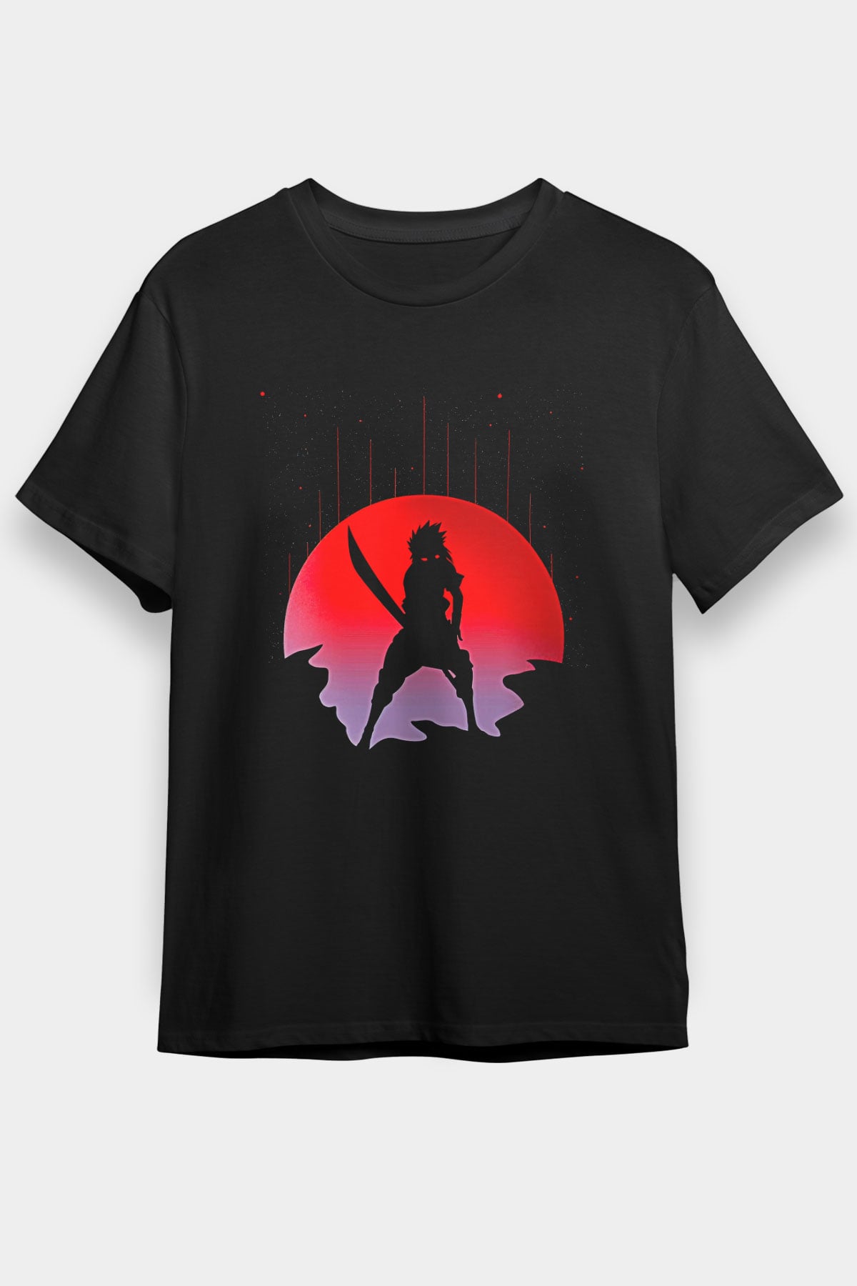 Bleach Baskılı Unisex Siyah Tişört - Tshirt
