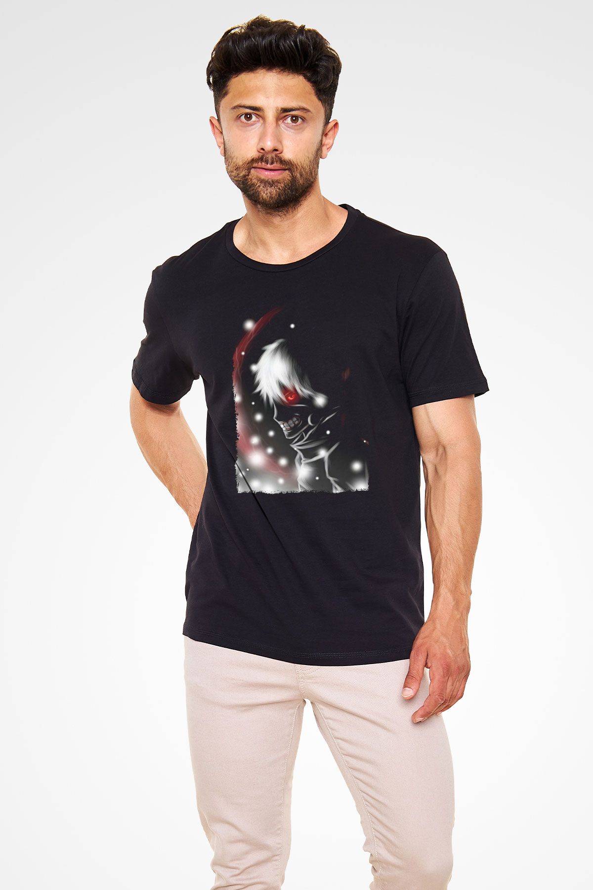 Bleach Baskılı Unisex Siyah Tişört - Tshirt