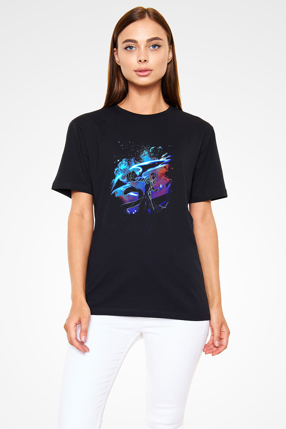Bleach Baskılı Unisex Siyah Tişört - Tshirt