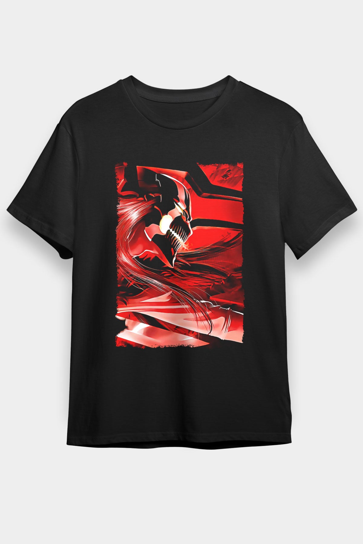 Bleach Baskılı Unisex Siyah Tişört - Tshirt