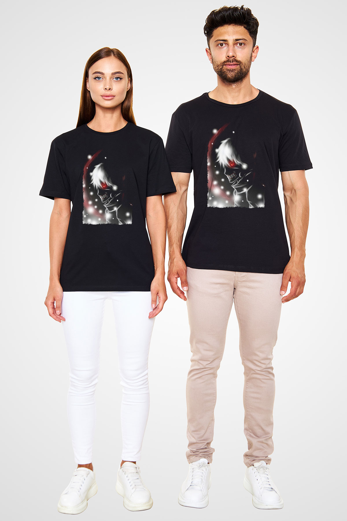 Bleach Baskılı Unisex Siyah Tişört - Tshirt