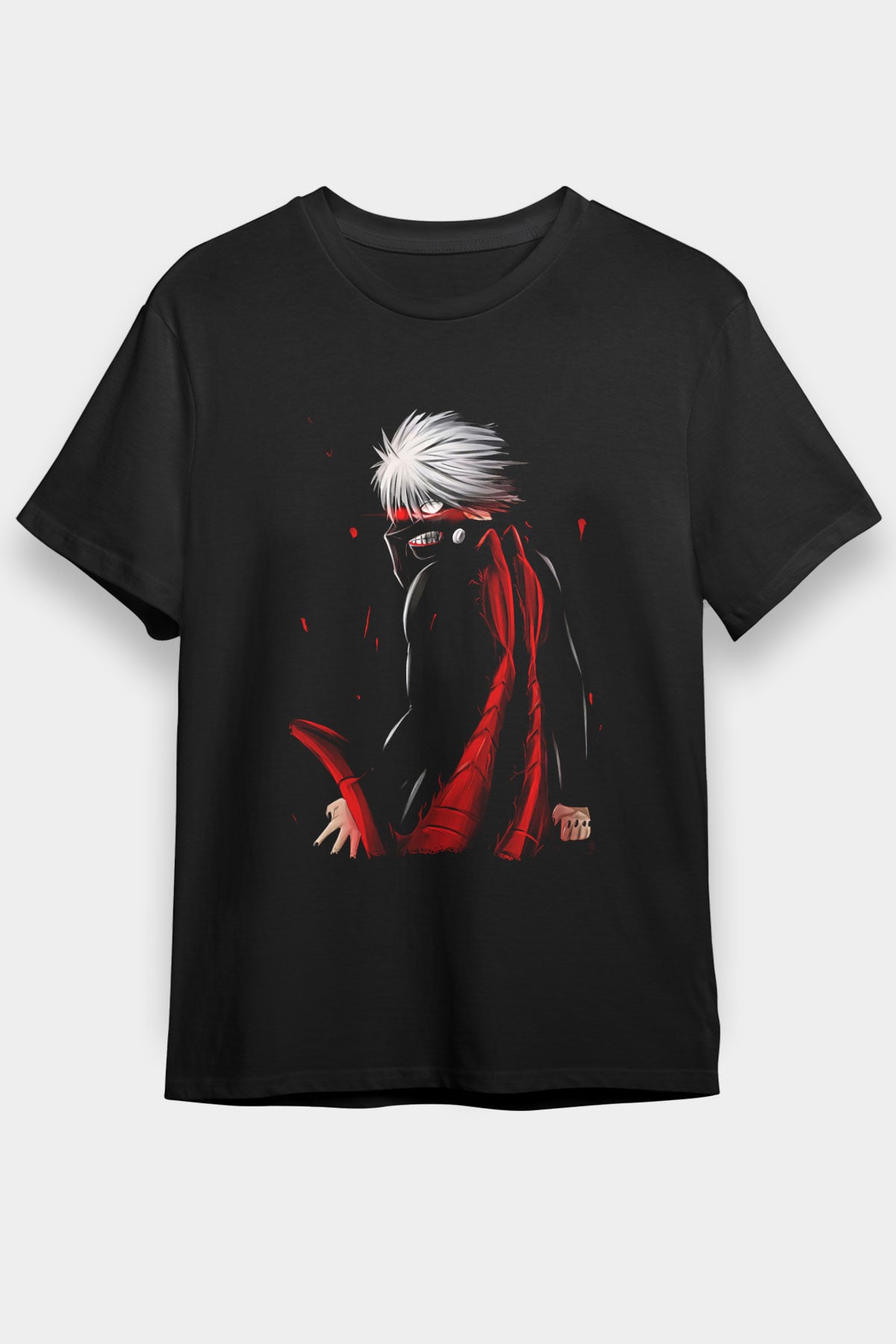 Bleach Baskılı Unisex Siyah Tişört - Tshirt
