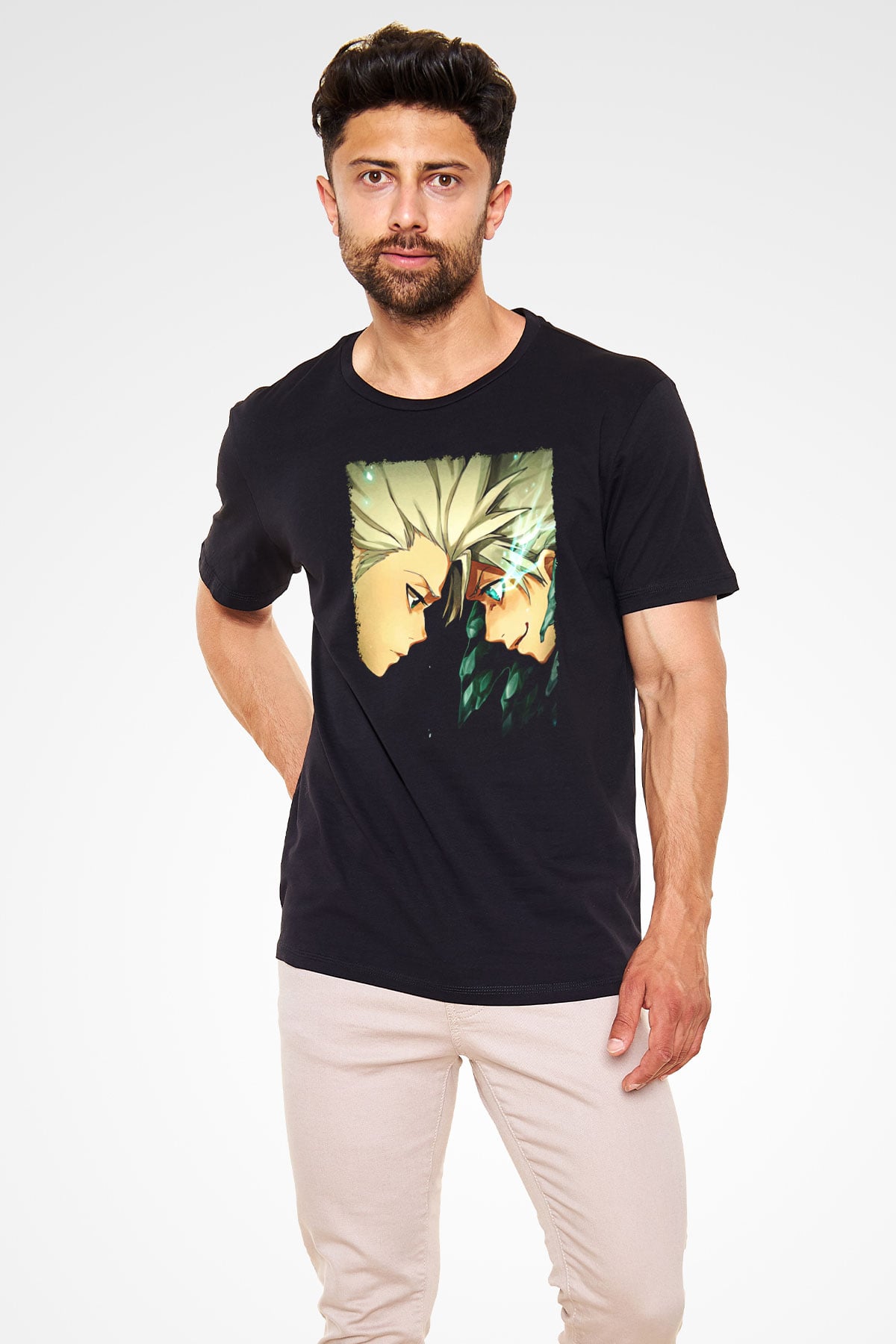 Bleach Baskılı Unisex Siyah Tişört - Tshirt
