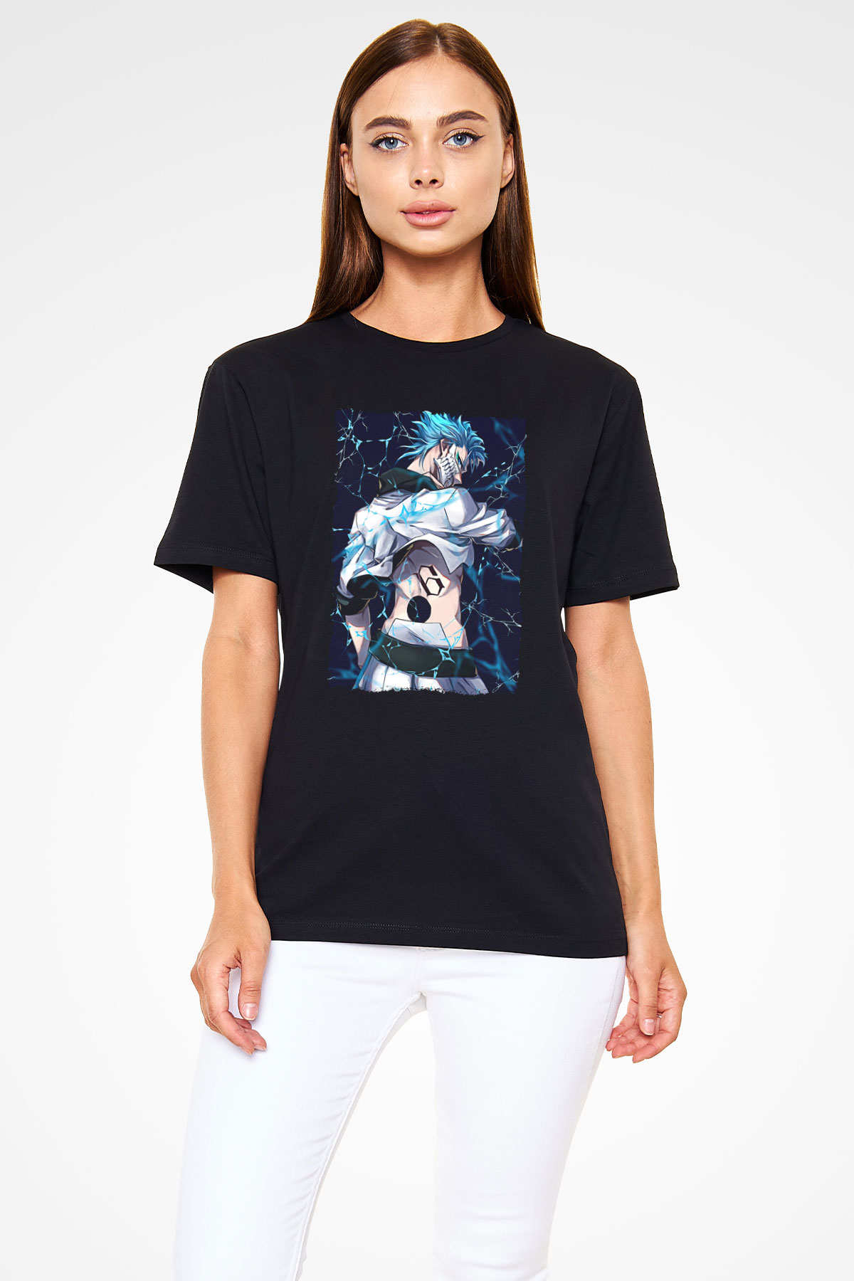 Bleach Baskılı Unisex Siyah Tişört - Tshirt