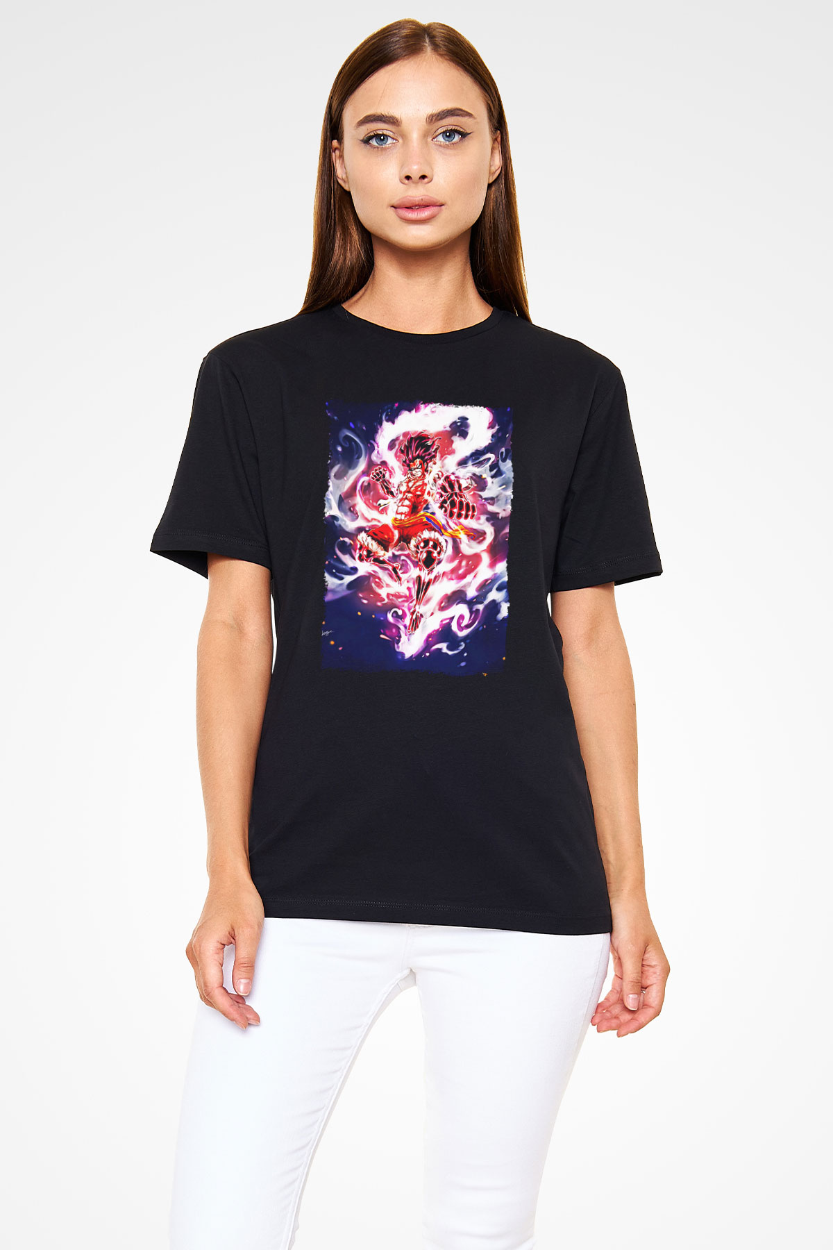 Bleach Baskılı Unisex Siyah Tişört - Tshirt