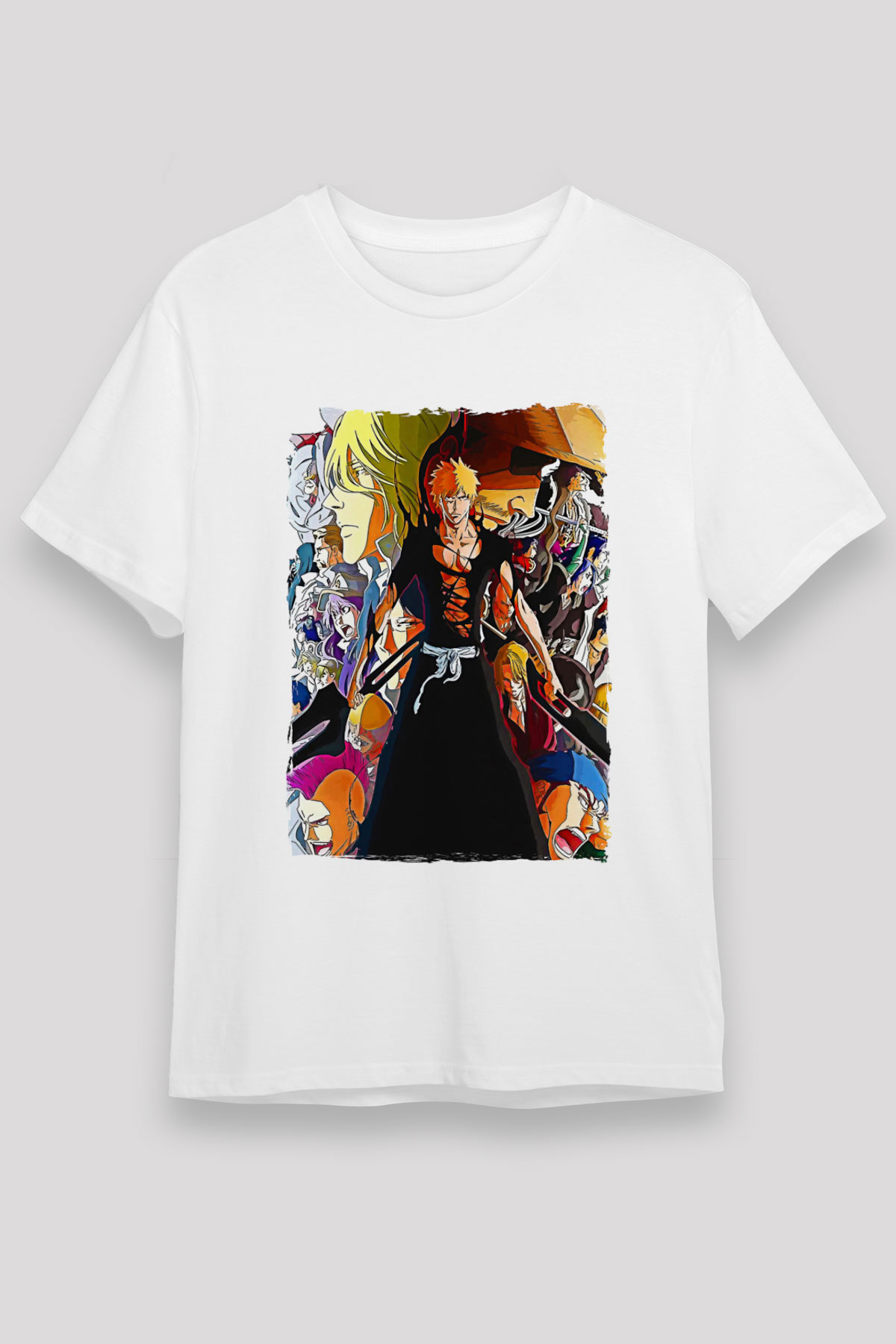 Bleach Unisex Baskılı Beyaz Tişört - Tshirt