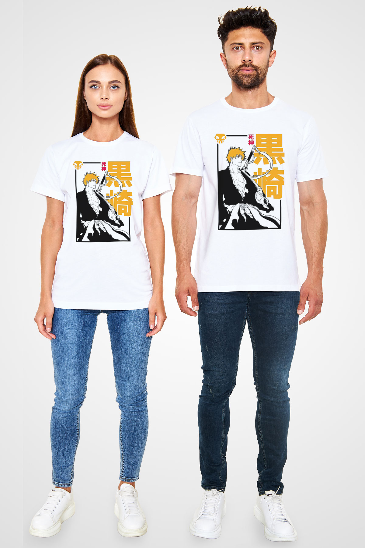 Bleach Unisex Baskılı Beyaz Tişört - Tshirt