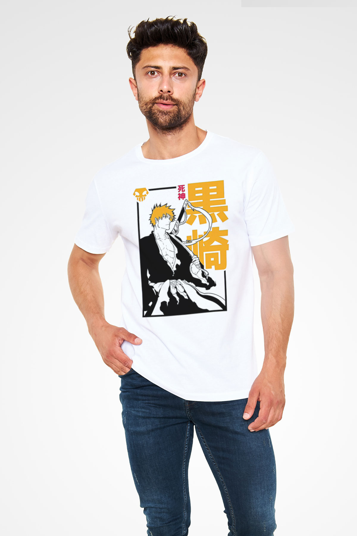 Bleach Unisex Baskılı Beyaz Tişört - Tshirt