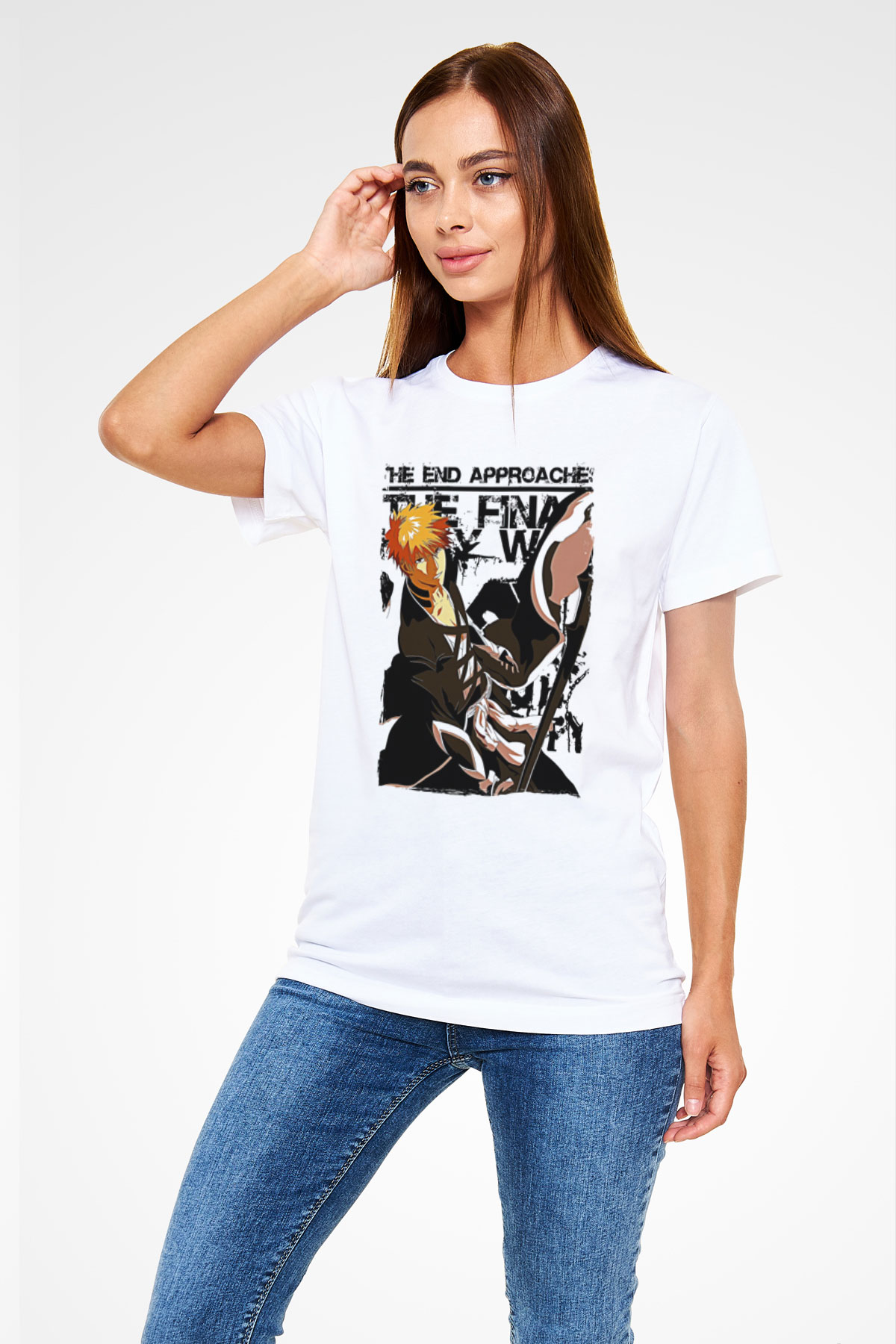 Bleach Unisex Baskılı Beyaz Tişört - Tshirt