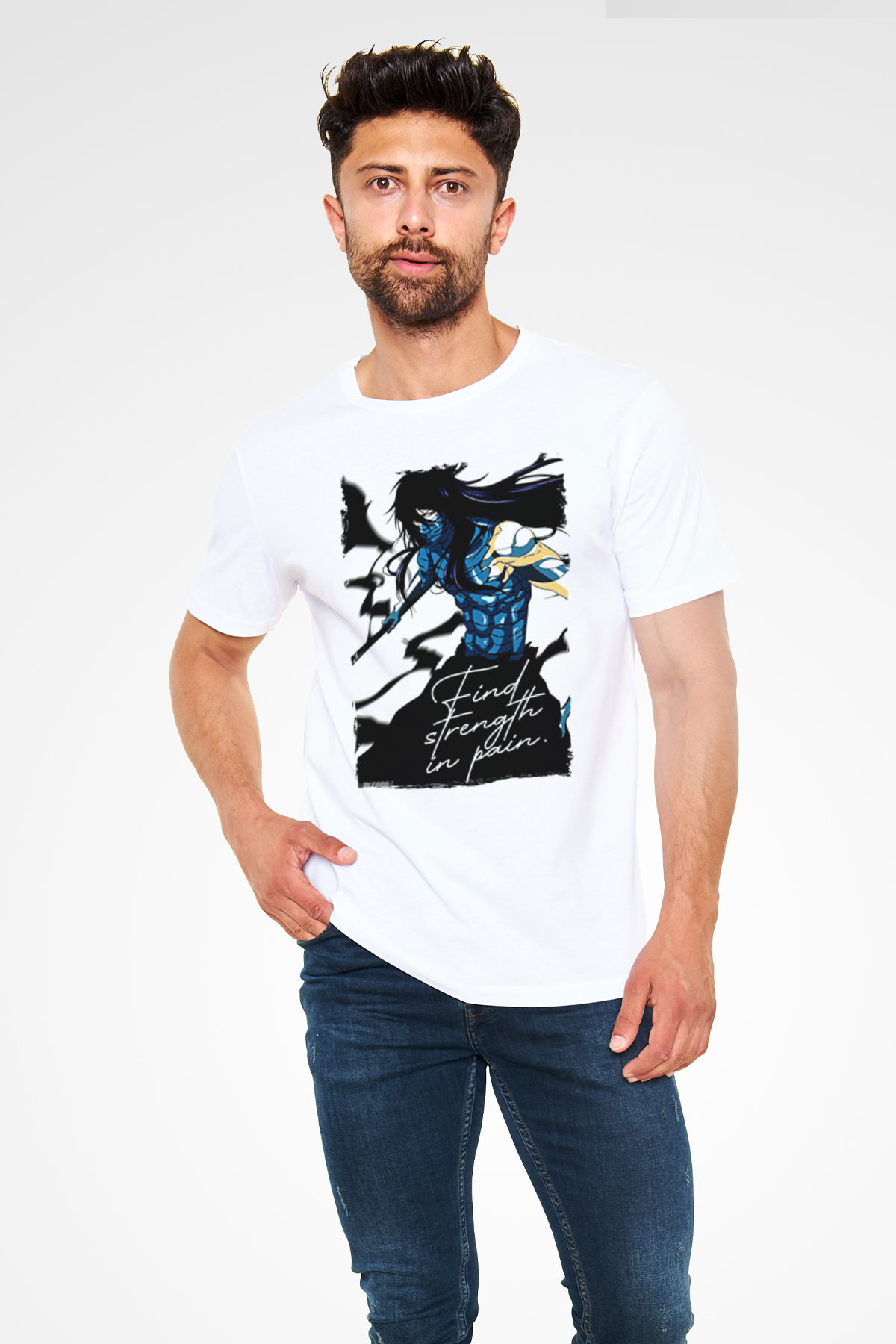 Bleach Unisex Baskılı Beyaz Tişört - Tshirt