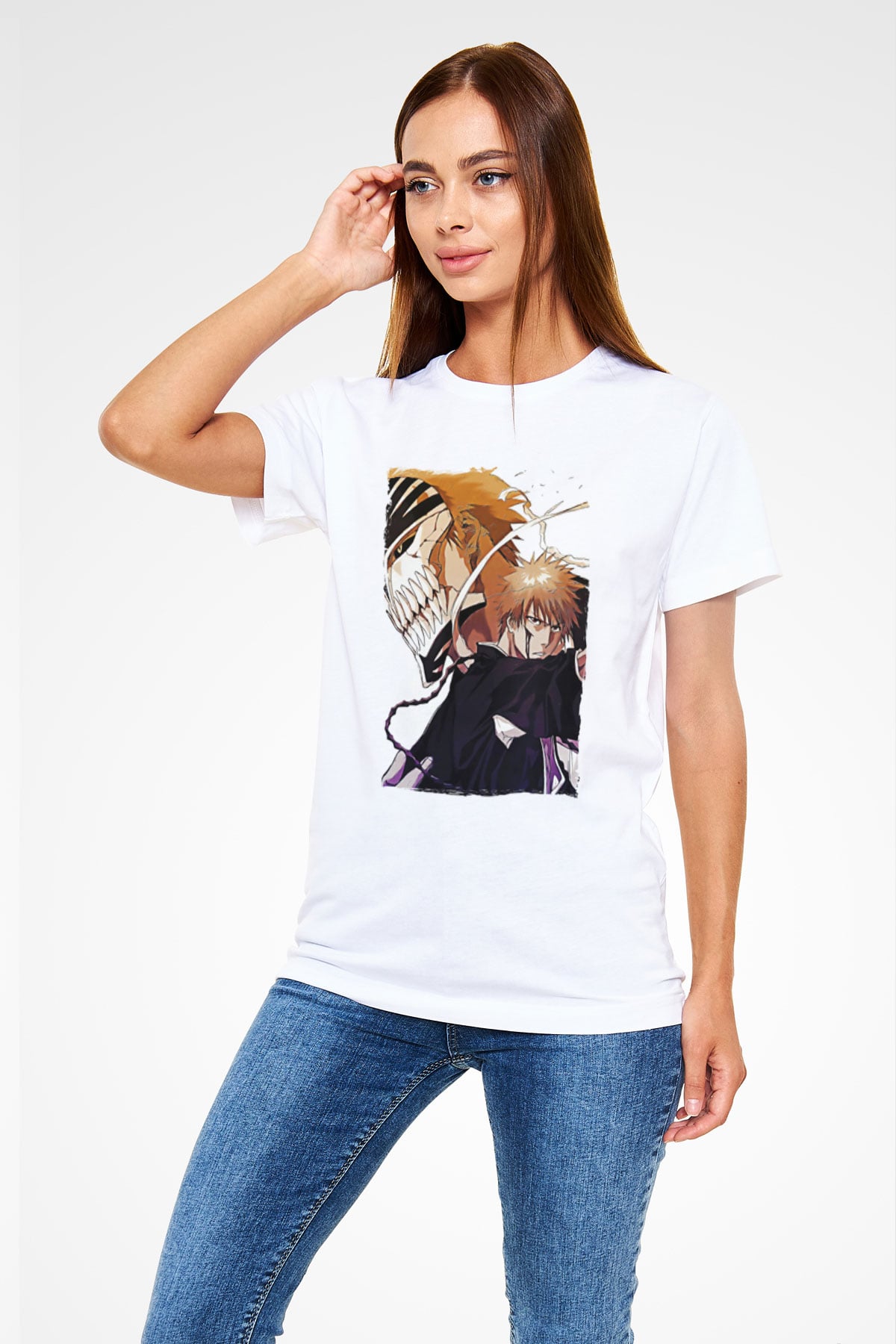 Bleach Unisex Baskılı Beyaz Tişört - Tshirt