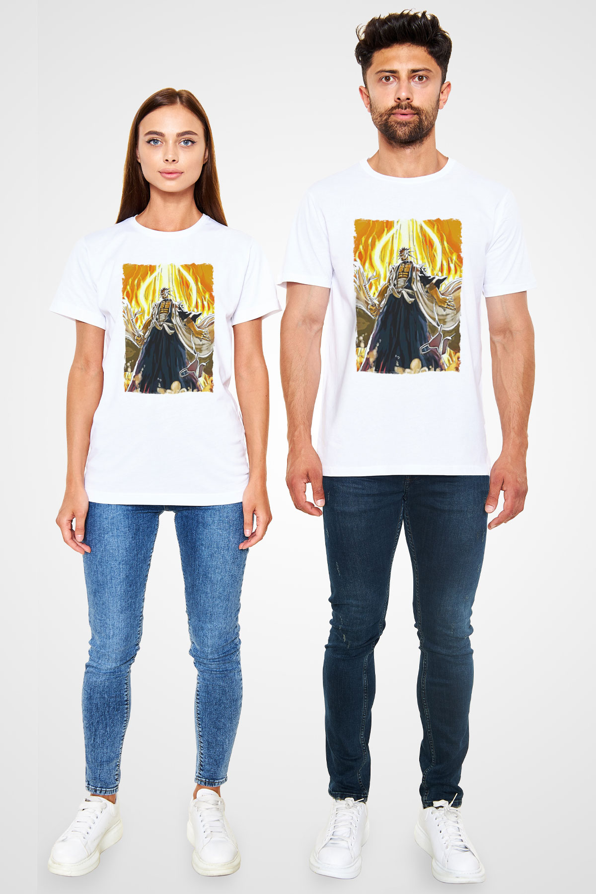 Bleach Unisex Baskılı Beyaz Tişört - Tshirt